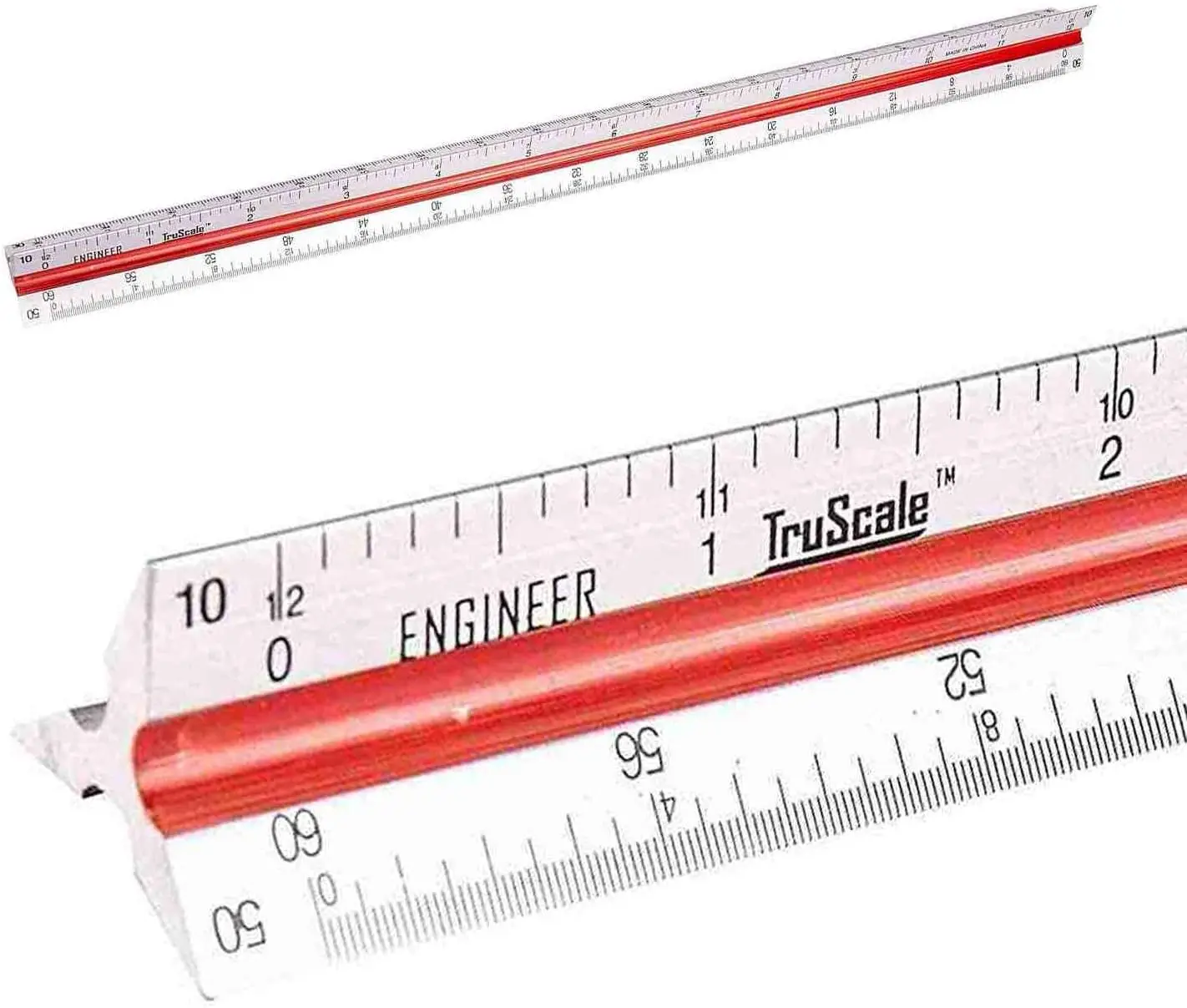 Triangular Engineering Scale Aluminum Ruler 12 Inches for Architects, Engineers, Students, 6 Scales, Precision Drafting Tool