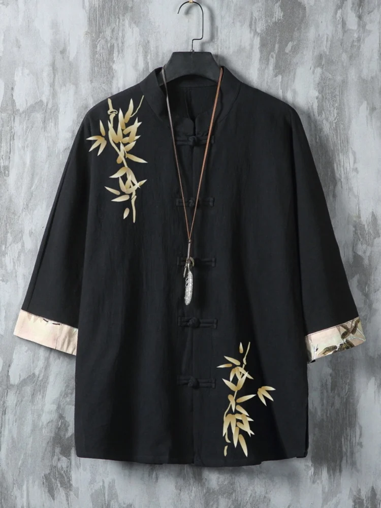 New Chinese Sle Men's irt Summer Thin High-End Bamboo Floral Embroidery Linen Tang Costume Wind Improved Hanfu Loose Fit ...
New Chinese Sle Men's irt Summer Thin High-End Bamboo Floral Embroidery Linen Tang Costume Wind Improved Hanfu Loose Fit ...