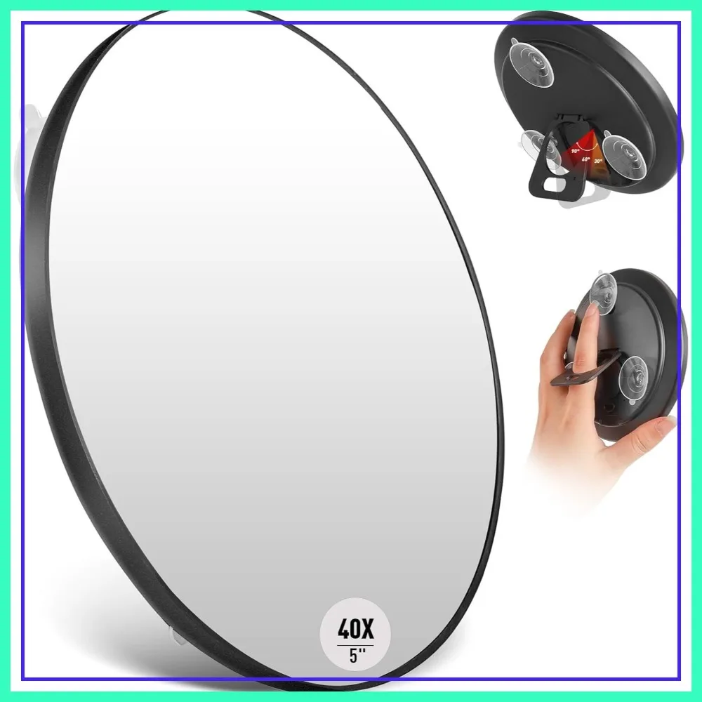 5" 40x Magnifying Mirror with Suction Cup, Travel Vanity Mirror with Ring Light, Portable Concave Mirror for Detailed Makeup
5" 40x Magnifying Mirror with Suction Cup, Travel Vanity Mirror with Ring Light, Portable Concave Mirror for Detailed Makeup