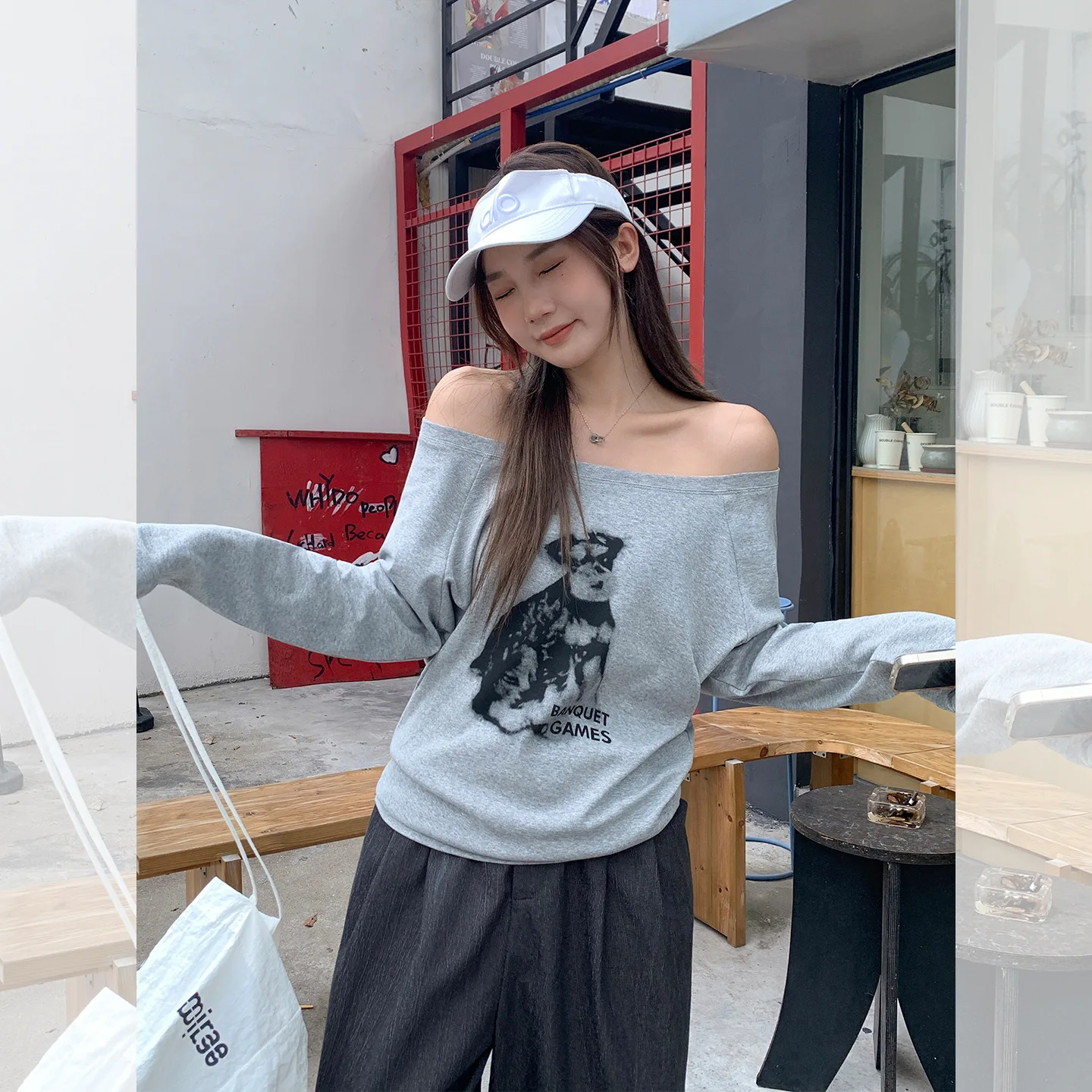 Sexy Off-oulder American Sle Crop Top Women's Loose Fit Cotton T-irt Spicy Girl Trend Thiened Printed Summer New
Sexy Off-oulder American Sle Crop Top Women's Loose Fit Cotton T-irt Spicy Girl Trend Thiened Printed Summer New