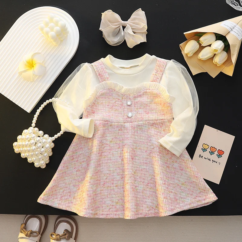 Elegant Dresses For Girls Clothing Korean Fashion Long Sleeve Princess Party Dress Spring New Patchwork Children's Clothes 2025
Elegant Dresses For Girls Clothing Korean Fashion Long Sleeve Princess Party Dress Spring New Patchwork Children's Clothes 2025