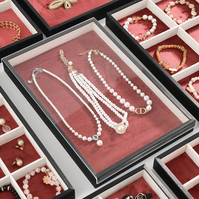 Velvet Jewelry Tray Display Organizer for Earrings Rings Necklace Bracelet Brooch Dust-Proof Showcase for Vanity Shop Display
Velvet Jewelry Tray Display Organizer for Earrings Rings Necklace Bracelet Brooch Dust-Proof Showcase for Vanity Shop Display