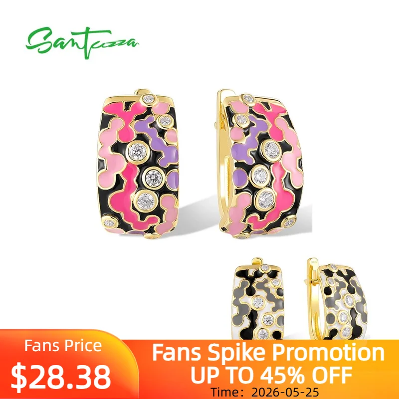 SANTUZZA Pure 925 Sterling Silver Latch Back Earrings For Women Enamel Vintage Colorful Irregular Fashion Gifts Fine Jewelry
SANTUZZA Pure 925 Sterling Silver Latch Back Earrings For Women Enamel Vintage Colorful Irregular Fashion Gifts Fine Jewelry