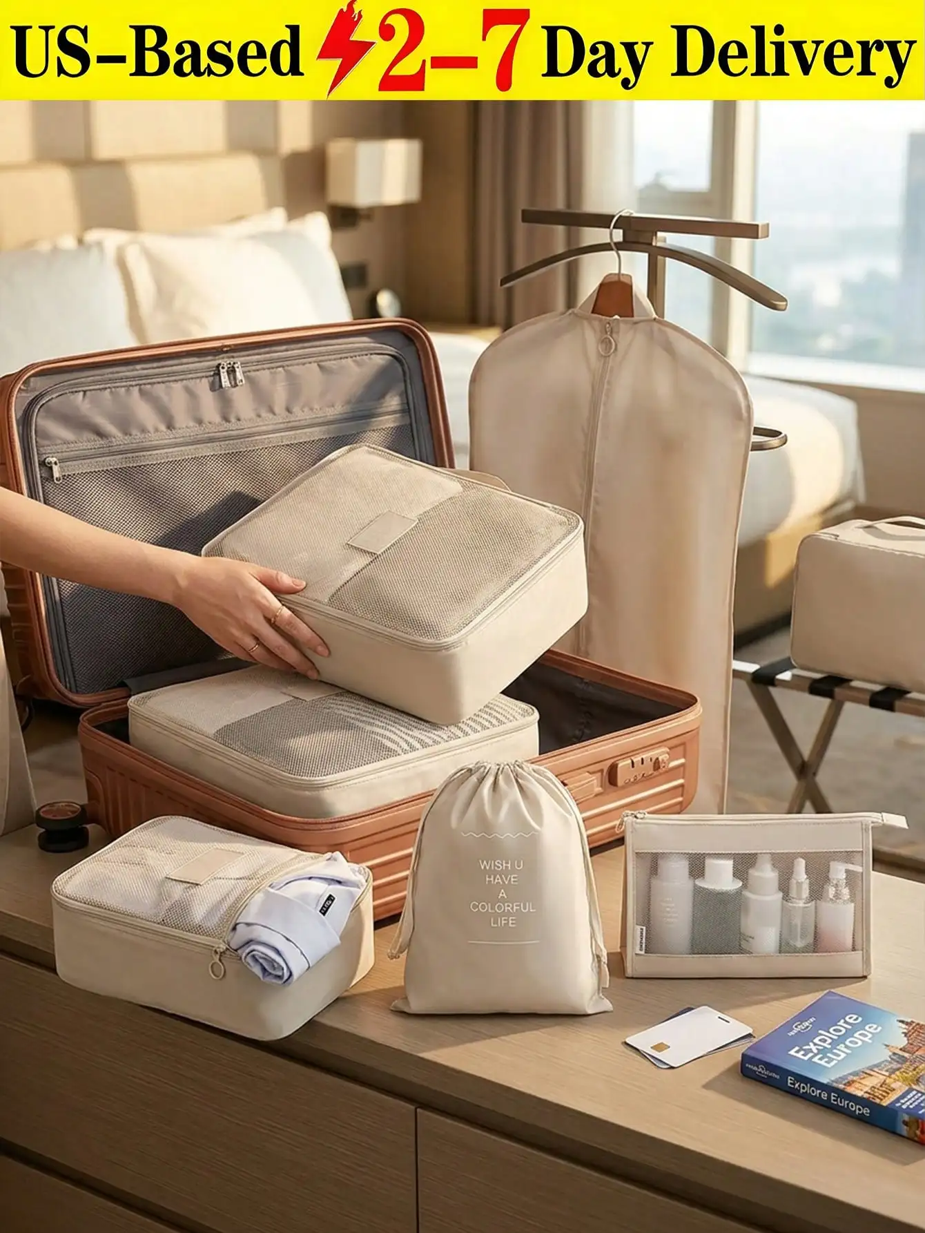 8Pcs/Set Travel Luggage Packing Organizers Set With Toiletry Bag, Clothing Classification Storage Bag Travel Accessories Travel Bag Clothes Storage Clothes Organizer Travel Organizer Bag Set Travel Storage Bag Set Packaging Bag Back To School School Bag T
8Pcs/Set Travel Luggage Packing Organizers Set With Toiletry Bag, Clothing Classification Storage Bag Travel Accessories Travel Bag Clothes Storage Clothes Organizer Travel Organizer Bag Set Travel Storage Bag Set Packaging Bag Back To School School Bag T