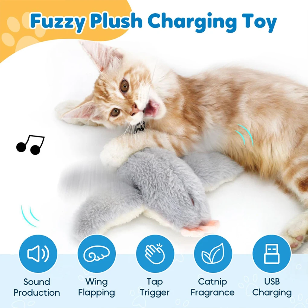 Interactive Cat Toys Rechargeable Flying Bird Cat Toy Chirping Flapping Bird(no Flying) Can Add Catnip Touch Activated Plush Toy
Interactive Cat Toys Rechargeable Flying Bird Cat Toy Chirping Flapping Bird(no Flying) Can Add Catnip Touch Activated Plush Toy