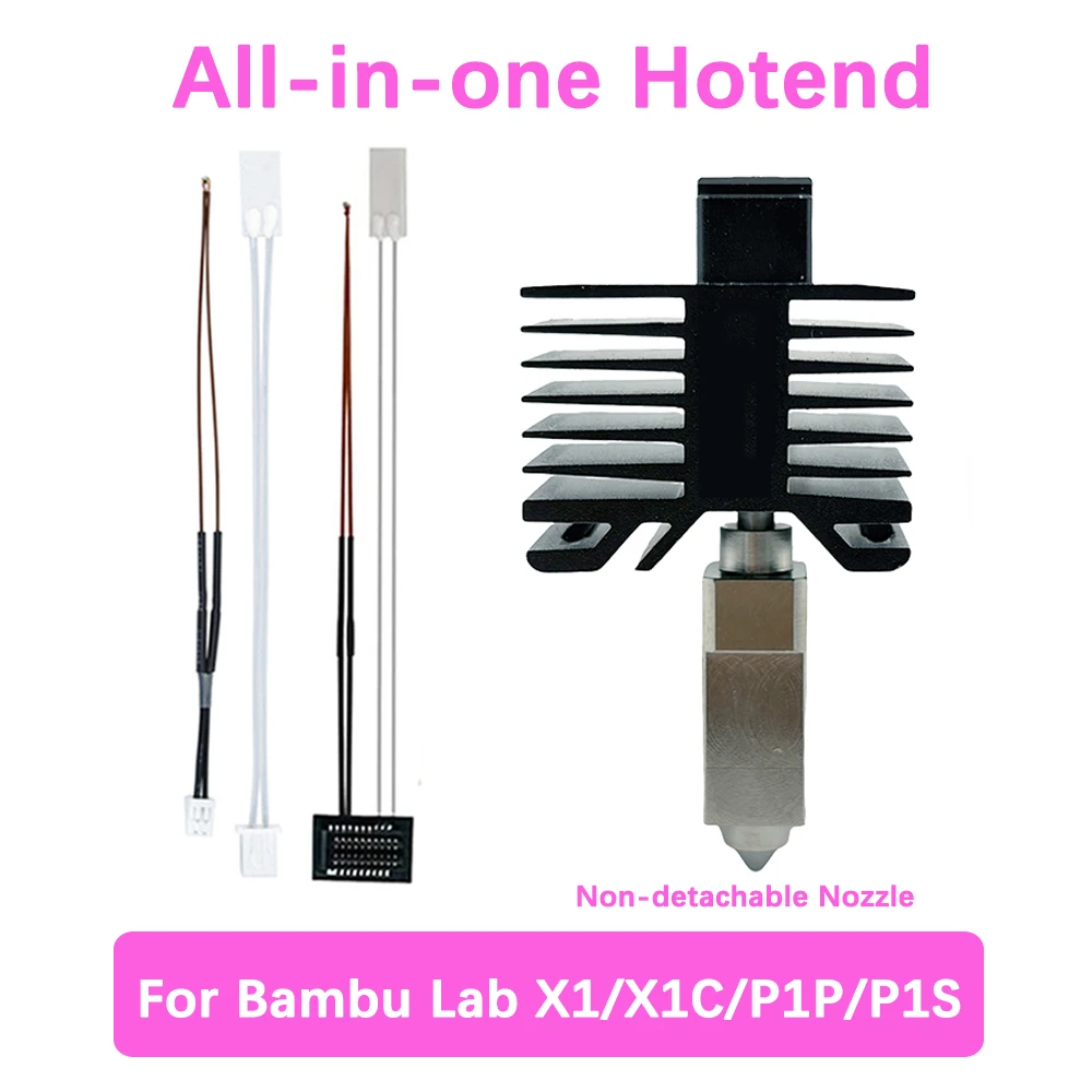 All-in-one Hotend Kit For Bambu Lab P1S P1P X1 X1C Print Head Hardened Steel Nozzle Integrated Design Prevents Material Leakage
All-in-one Hotend Kit For Bambu Lab P1S P1P X1 X1C Print Head Hardened Steel Nozzle Integrated Design Prevents Material Leakage