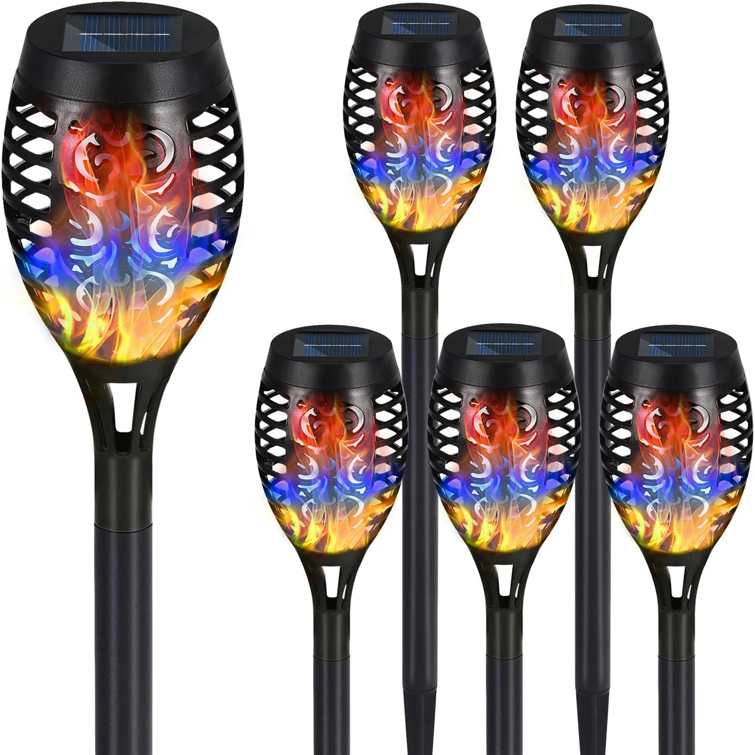 Solar Torch Lights 2/4/6/8/12 Pack with Colorful Flickering Flame Light Waterproof Tiki Torches for Outside Pathway Decorations
Solar Torch Lights 2/4/6/8/12 Pack with Colorful Flickering Flame Light Waterproof Tiki Torches for Outside Pathway Decorations