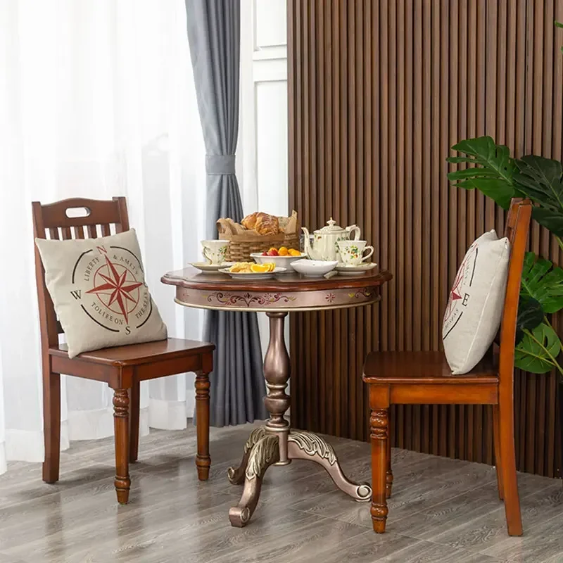 American Country Solid Wood Small round Table Living Room Balcony Table Small Desk Retro Sofa
American Country Solid Wood Small round Table Living Room Balcony Table Small Desk Retro Sofa