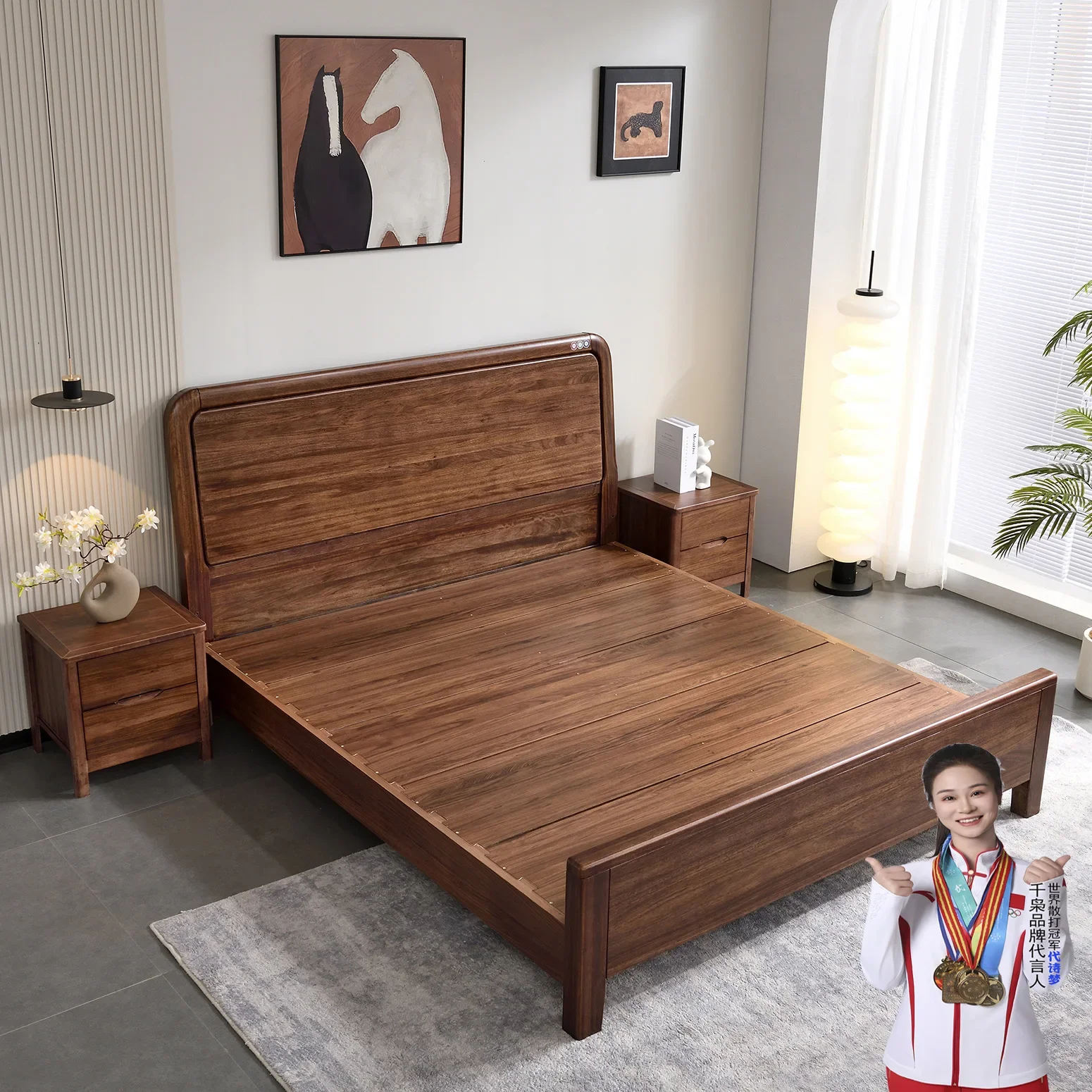 Ebony tenon and mortise new Chinese solid wood bed new high-end brand modern simple all solid wood light luxury minimalist maste
Ebony tenon and mortise new Chinese solid wood bed new high-end brand modern simple all solid wood light luxury minimalist maste
