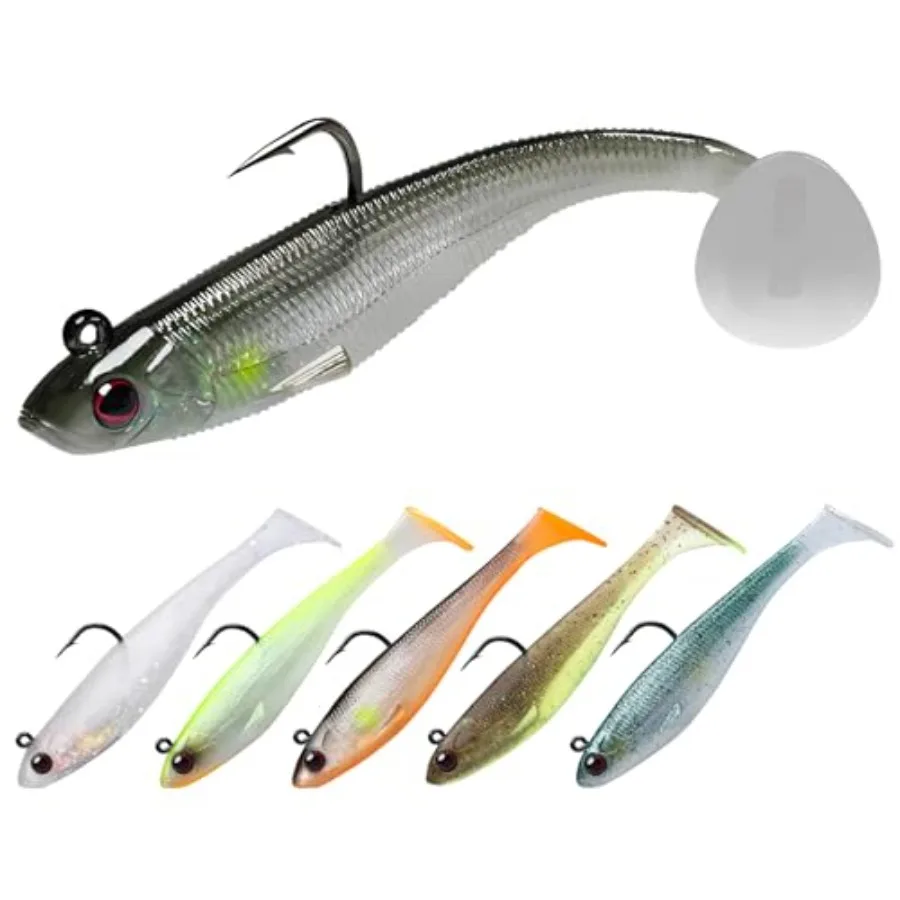 Shadtale Easy Catch Soft Fishing Lures with BKK Hooks - Trembly Sinking and Vibrating Swim for More Bites, Pre-Rigged Swimbaits
Shadtale Easy Catch Soft Fishing Lures with BKK Hooks - Trembly Sinking and Vibrating Swim for More Bites, Pre-Rigged Swimbaits