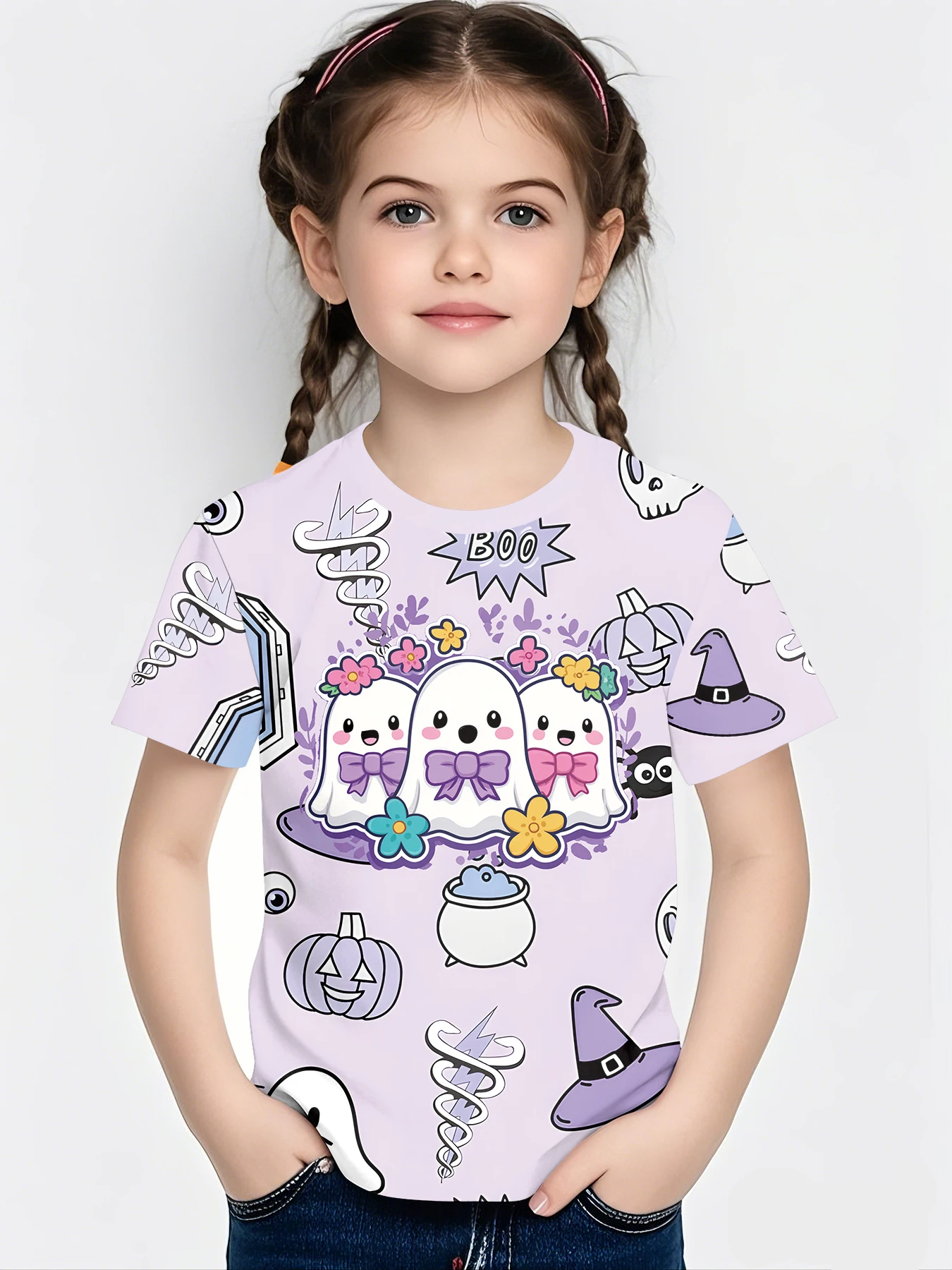 Three Cute Bow Ghosts 3D Digital Printed New Summer Fashion Item Designed for Girls: Cute Girl Short Sleeve T-shirt
Three Cute Bow Ghosts 3D Digital Printed New Summer Fashion Item Designed for Girls: Cute Girl Short Sleeve T-shirt