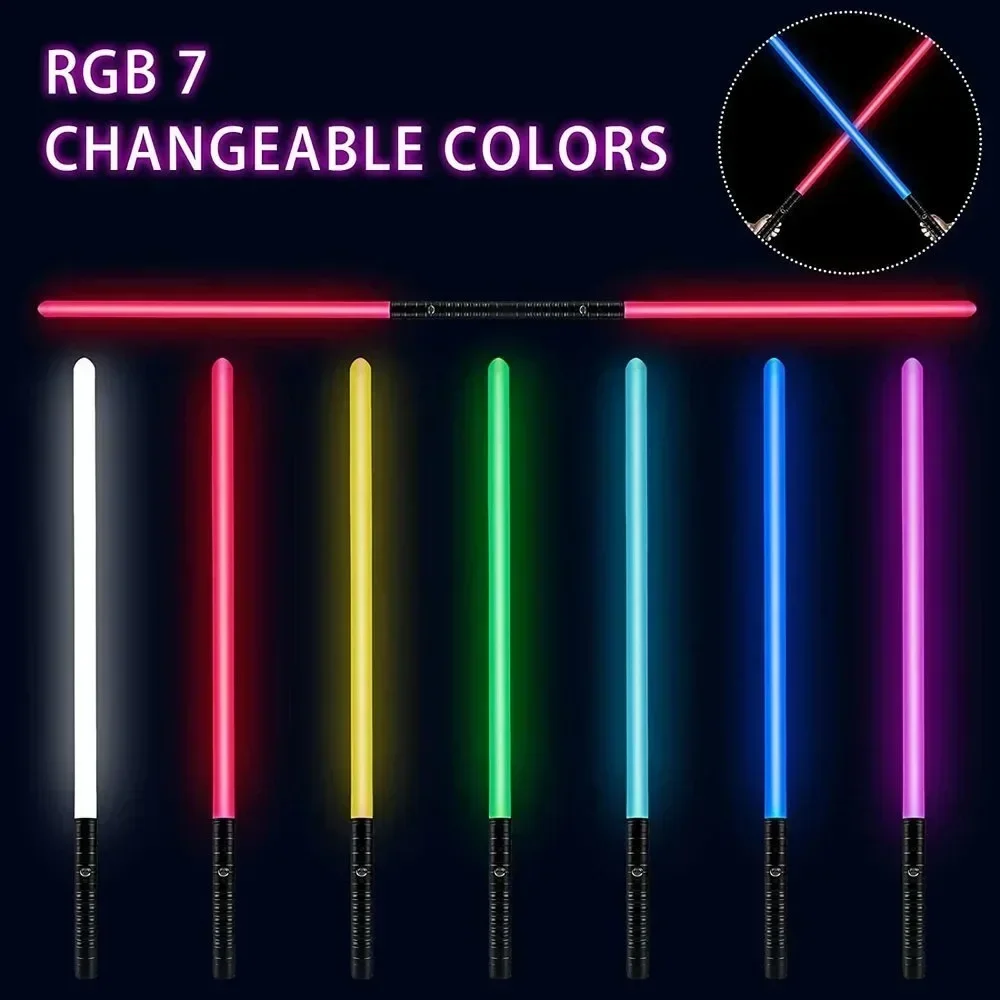 Двусторонний световой меч RGB, 7-цветный светодиодный лазерный меч, два в одном, переключаемый звук Sabre, цельнометаллическая ручка, подарок для косплея
Двусторонний световой меч RGB, 7-цветный светодиодный лазерный меч, два в одном, переключаемый звук Sabre, цельнометаллическая ручка, подарок для косплея