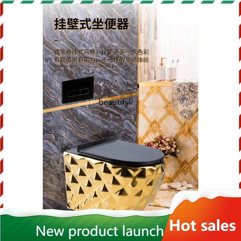 F56 Black wall-mounted toilet gold small apartment home embedded hidden water tank color
F56 Black wall-mounted toilet gold small apartment home embedded hidden water tank color