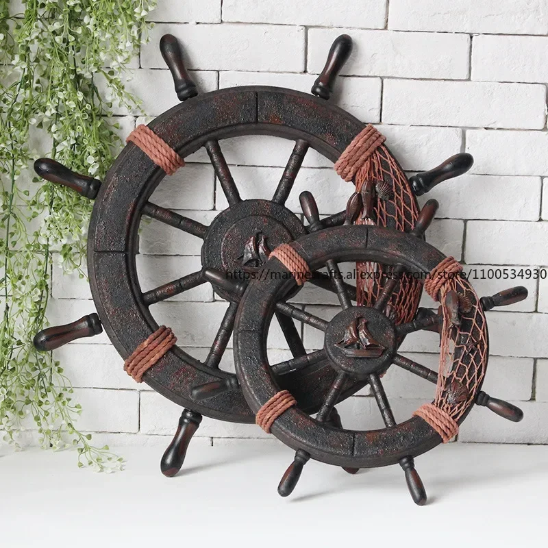 Vintage Nautical Wheel Wall Decor with Mediterranean Helmsman Art Home Bar Background Accent Piece
Vintage Nautical Wheel Wall Decor with Mediterranean Helmsman Art Home Bar Background Accent Piece