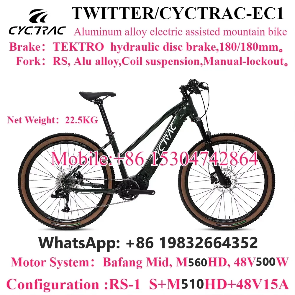 TWITTER EC1 Bafang Mid Motor M560+48V15A500W NX-11S New Aluminum Alloy Electric Power Mountain Bike Hydraulic Disc Brake e-bike
TWITTER EC1 Bafang Mid Motor M560+48V15A500W NX-11S New Aluminum Alloy Electric Power Mountain Bike Hydraulic Disc Brake e-bike