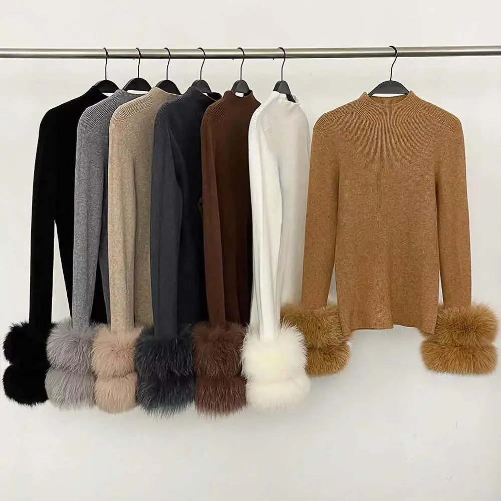 Jaxmonoy Real Fur Cuffs Knitted Sweater Top 2026 Spring Fall New Arrival Turtleneck Pullover Ladies Casual Fashion Slim Knitwear
Jaxmonoy Real Fur Cuffs Knitted Sweater Top 2026 Spring Fall New Arrival Turtleneck Pullover Ladies Casual Fashion Slim Knitwear