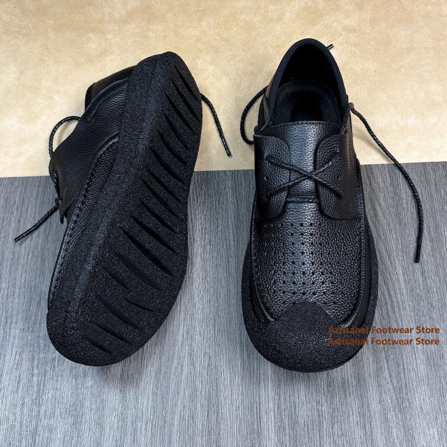 Summer Hollow Out Leather Shoes Breathable Soft-Soled Anti-Slip Round Toe Lace-Up Casual Leather Shoes Trendy Men's Shoes
Summer Hollow Out Leather Shoes Breathable Soft-Soled Anti-Slip Round Toe Lace-Up Casual Leather Shoes Trendy Men's Shoes