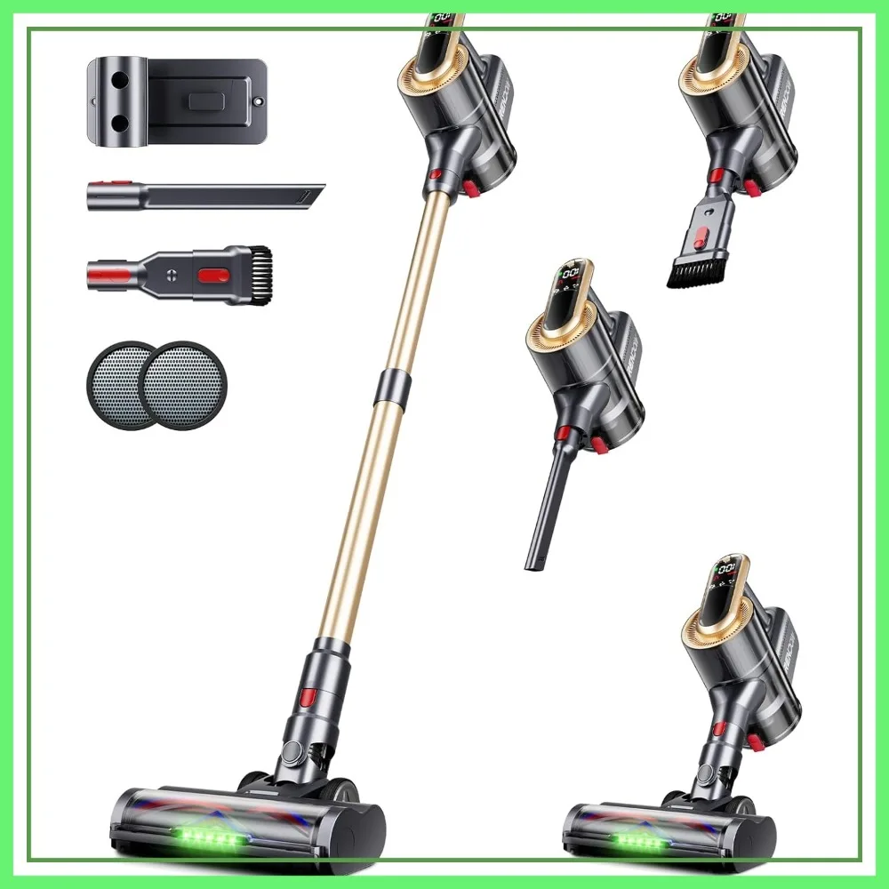 Cordless Vacuum Cleaner 45Kpa Suction, 65Mins Runtime Stick Vacuum with LED Display, Anti-Tangle for Pet Hair Carpet Hard Floor
Cordless Vacuum Cleaner 45Kpa Suction, 65Mins Runtime Stick Vacuum with LED Display, Anti-Tangle for Pet Hair Carpet Hard Floor