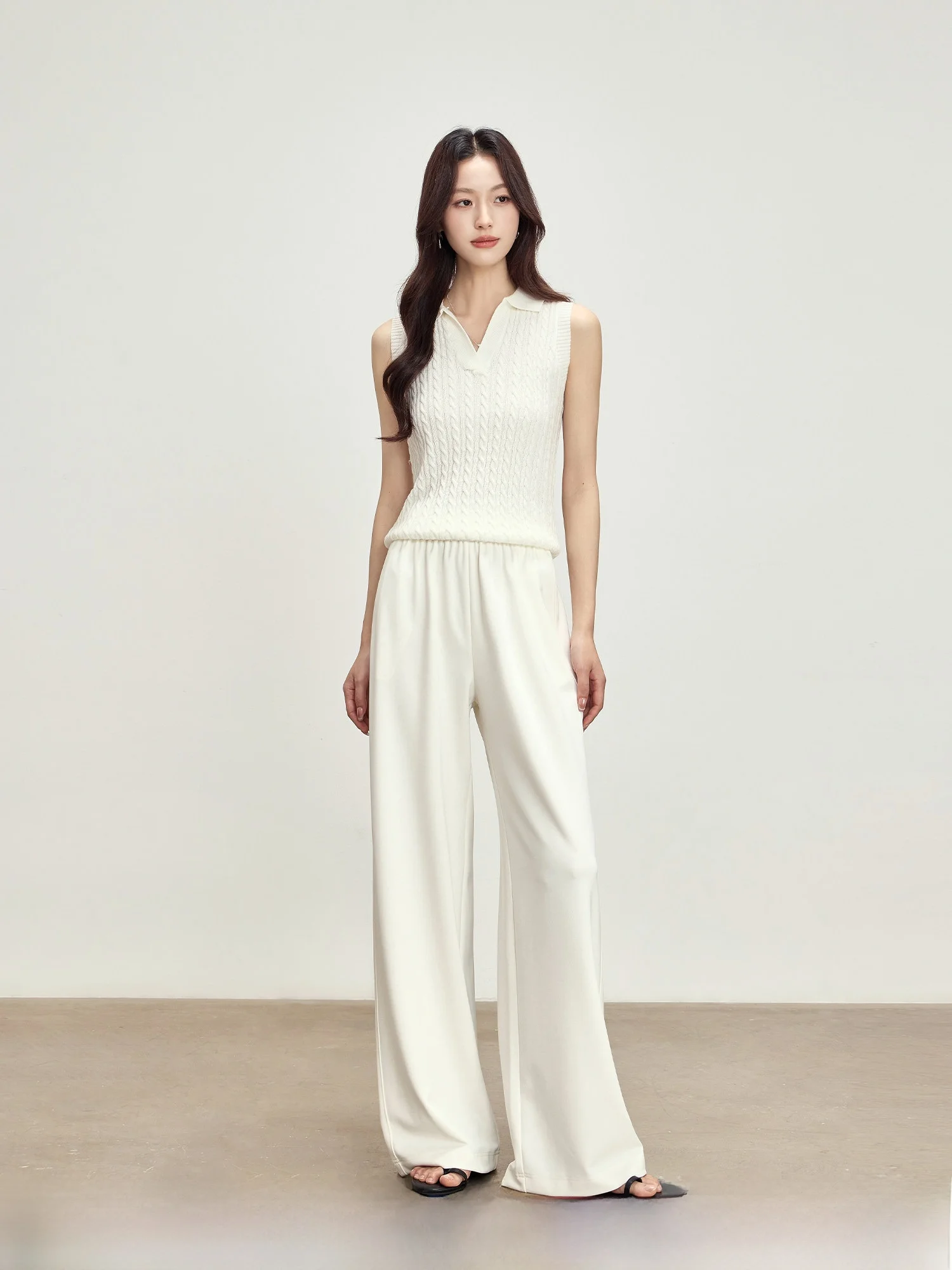 White Wide Leg Pants Women's Loose Sle Pear ape Body Spring Casual Pants Rise Small Size High Waist Elastic Fabric
White Wide Leg Pants Women's Loose Sle Pear ape Body Spring Casual Pants Rise Small Size High Waist Elastic Fabric
