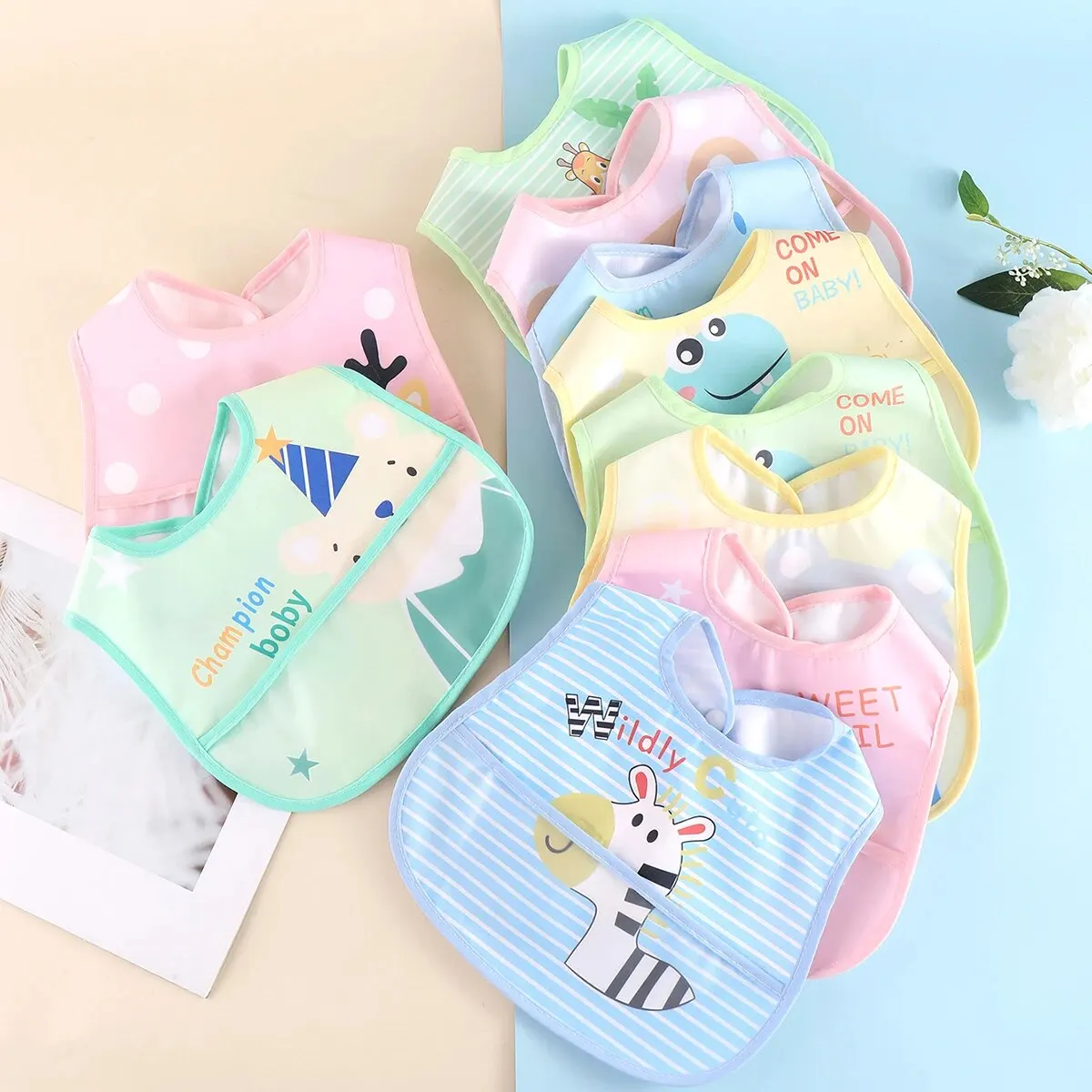 Random 5pcs Cartoon Animals Waterproof Bibs Baby Kids Girls Boys Waterproof Saliva Toddler Feeding Bibs Baby Bibs Aprons Adjusab
Random 5pcs Cartoon Animals Waterproof Bibs Baby Kids Girls Boys Waterproof Saliva Toddler Feeding Bibs Baby Bibs Aprons Adjusab