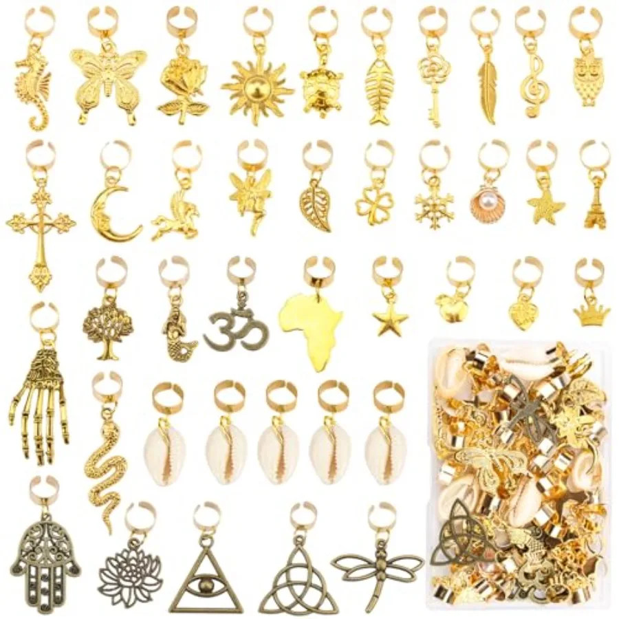 40 Pcs Locs Hair Jewelry Braids Hair Clips Adjustable Hair Cuffs African Style Dreadlocks Hair Beads Butterfly Shell DIY Hair P
40 Pcs Locs Hair Jewelry Braids Hair Clips Adjustable Hair Cuffs African Style Dreadlocks Hair Beads Butterfly Shell DIY Hair P