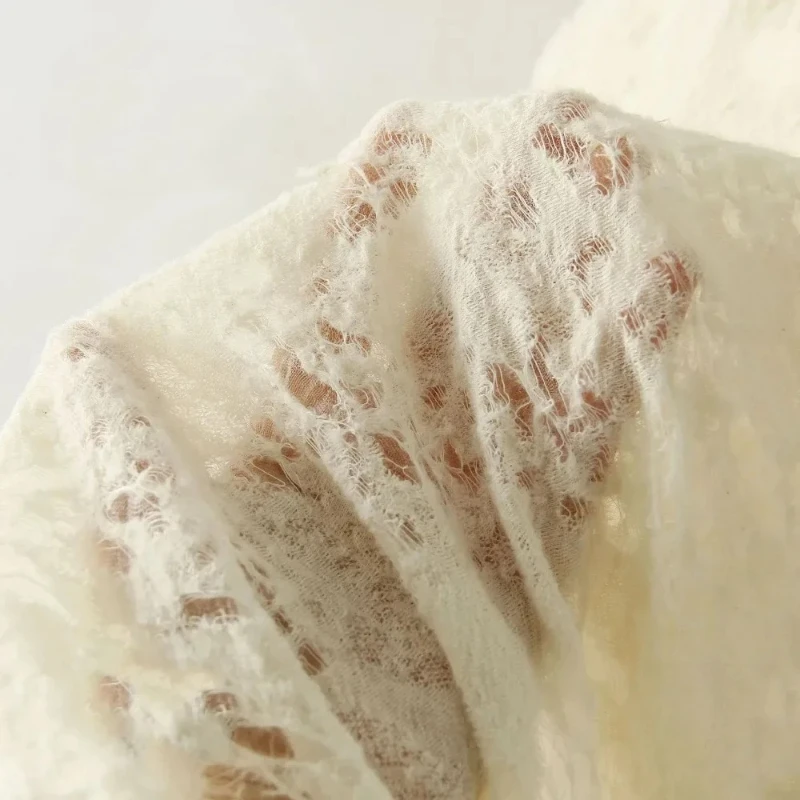 Soft and Elastic Silky Hollowed Mesh Wool Fabric for Clothing Cashmere Designer Fabric Black White Color
Soft and Elastic Silky Hollowed Mesh Wool Fabric for Clothing Cashmere Designer Fabric Black White Color