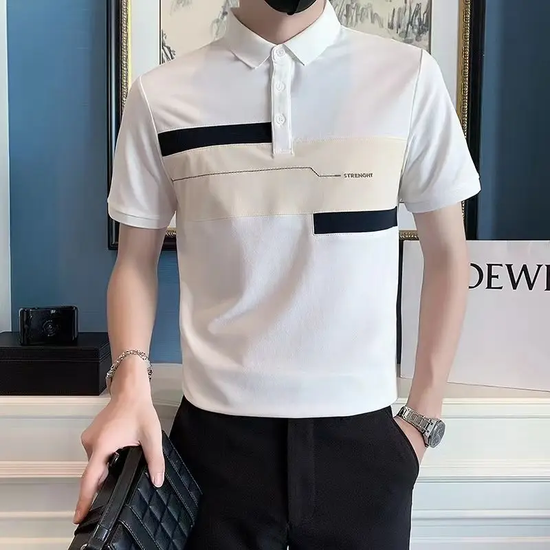 Casual Contrasting Colors T-shirts Summer Slim Printed Men's Clothing Polo-Neck Fashion Button Basic Short Sleeve Polo Shirts
Casual Contrasting Colors T-shirts Summer Slim Printed Men's Clothing Polo-Neck Fashion Button Basic Short Sleeve Polo Shirts