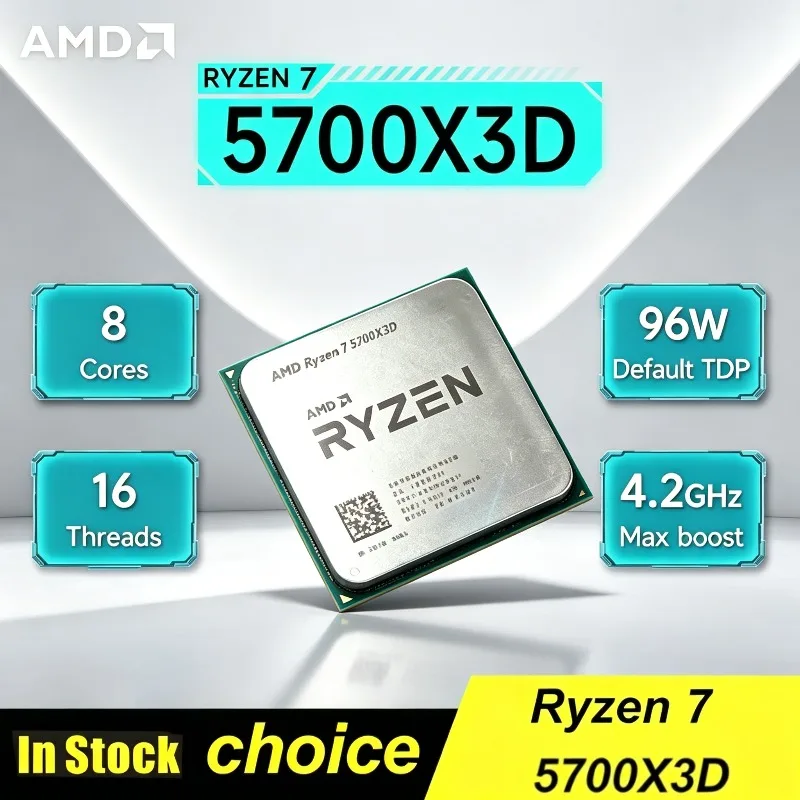 AMD Ryzen 7 5700X3D Bulk CPU for X570 B550 8-Cores 16-Threads 3 GHz Up to 4.1 GHz 105W AM4 CPU DDR4 Ryzen 5000 Series Processor
AMD Ryzen 7 5700X3D Bulk CPU for X570 B550 8-Cores 16-Threads 3 GHz Up to 4.1 GHz 105W AM4 CPU DDR4 Ryzen 5000 Series Processor