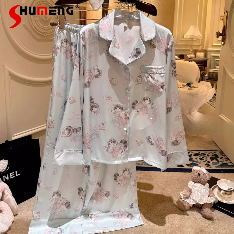 Высококачественный милый комплект домашней одежды, женские оригинальные пижамы из сладкого ледяного шелка с длинными рукавами, осенние пижамы для девочек с японскими героями мультфильмов
Высококачественный милый комплект домашней одежды, женские оригинальные пижамы из сладкого ледяного шелка с длинными рукавами, осенние пижамы для девочек с японскими героями мультфильмов