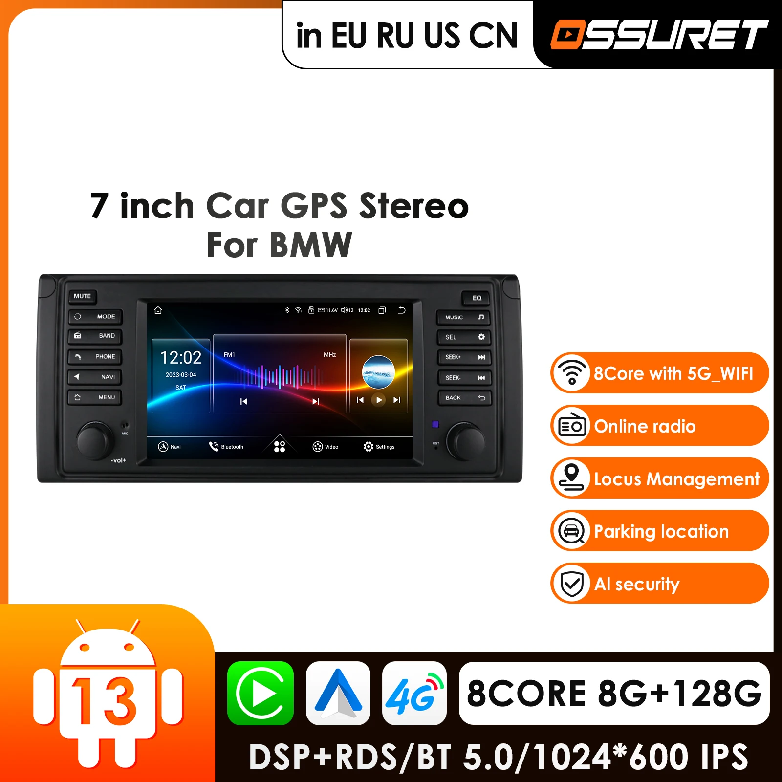 7''AI Car Intelligent Systems Carplay 4G Android Car Radio for BMW 5 Series E39 1996 M5 2000 X5 E53 Multimedia Video Player GPS
7''AI Car Intelligent Systems Carplay 4G Android Car Radio for BMW 5 Series E39 1996 M5 2000 X5 E53 Multimedia Video Player GPS