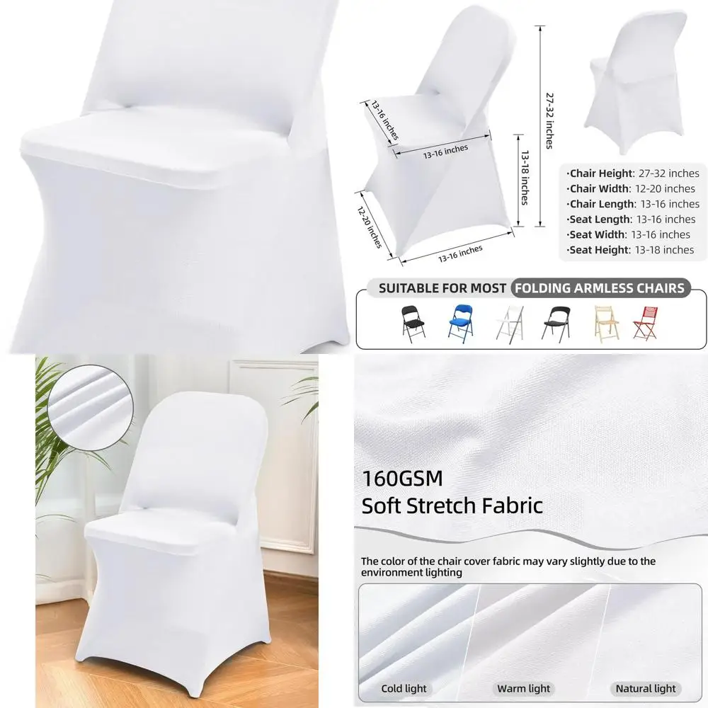 White Spandex Chair Covers for Weddings, Party & Events - Stretchy, Washable Seat Slipcovers for Dining Chairs
White Spandex Chair Covers for Weddings, Party & Events - Stretchy, Washable Seat Slipcovers for Dining Chairs