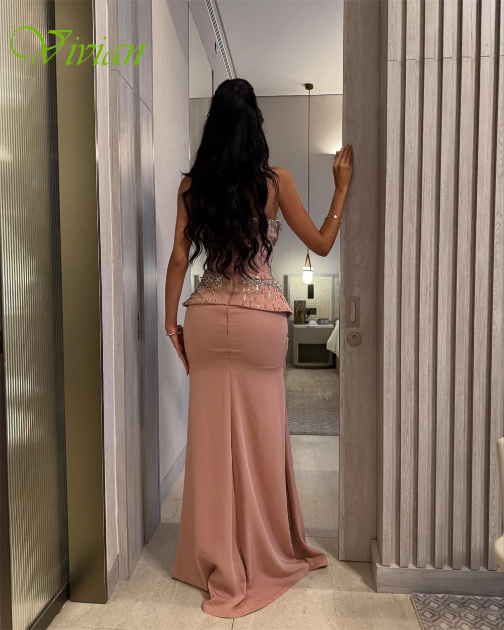 Customized Elegant Pink Jersey Evening Dress Formal Strapless Sleeveless Celebrity Gowns Delicate Mermaid Beading Party Dresses
Customized Elegant Pink Jersey Evening Dress Formal Strapless Sleeveless Celebrity Gowns Delicate Mermaid Beading Party Dresses