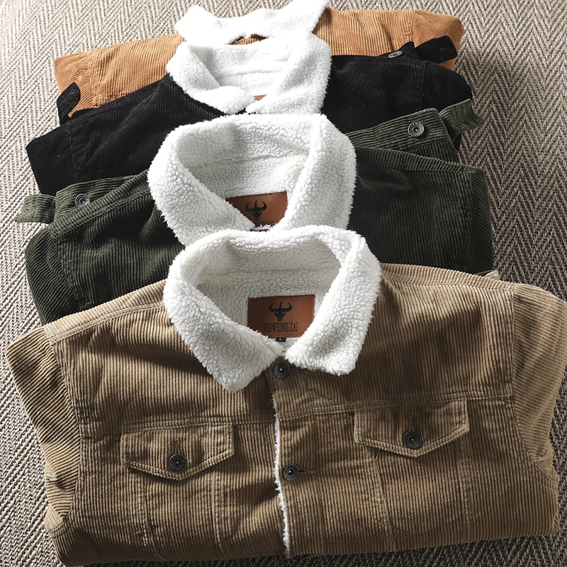 Retro Japanese Sle Workwear Cotton Jaet Outerwear Waed Fce Lined Thiened Lamb Fur Insert Autumn Winter Coat
Retro Japanese Sle Workwear Cotton Jaet Outerwear Waed Fce Lined Thiened Lamb Fur Insert Autumn Winter Coat