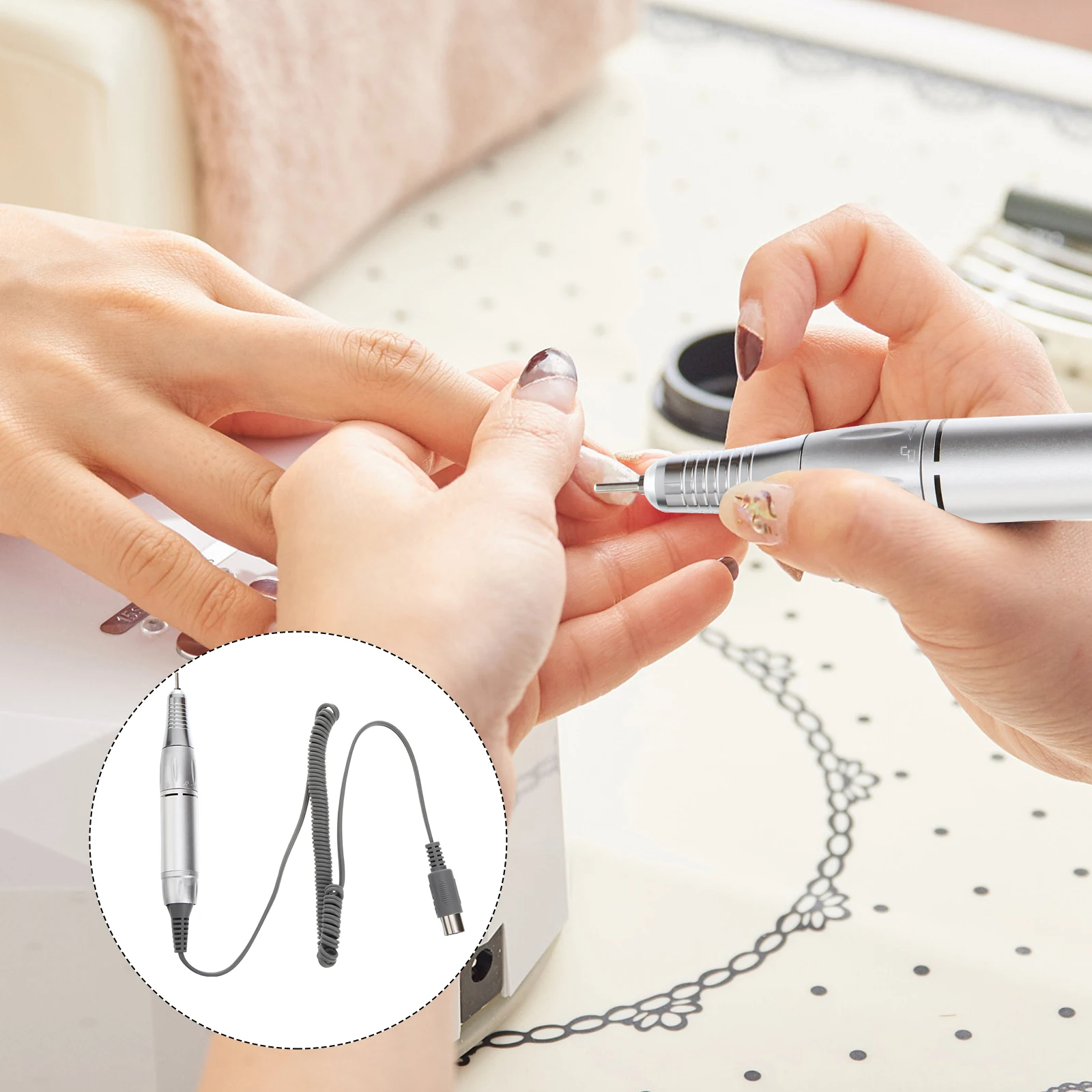 Professional Nail Drill Handle Handpiece for Electric Nail Manicure Pedicure Machine 202 (Silver & White)
Professional Nail Drill Handle Handpiece for Electric Nail Manicure Pedicure Machine 202 (Silver & White)