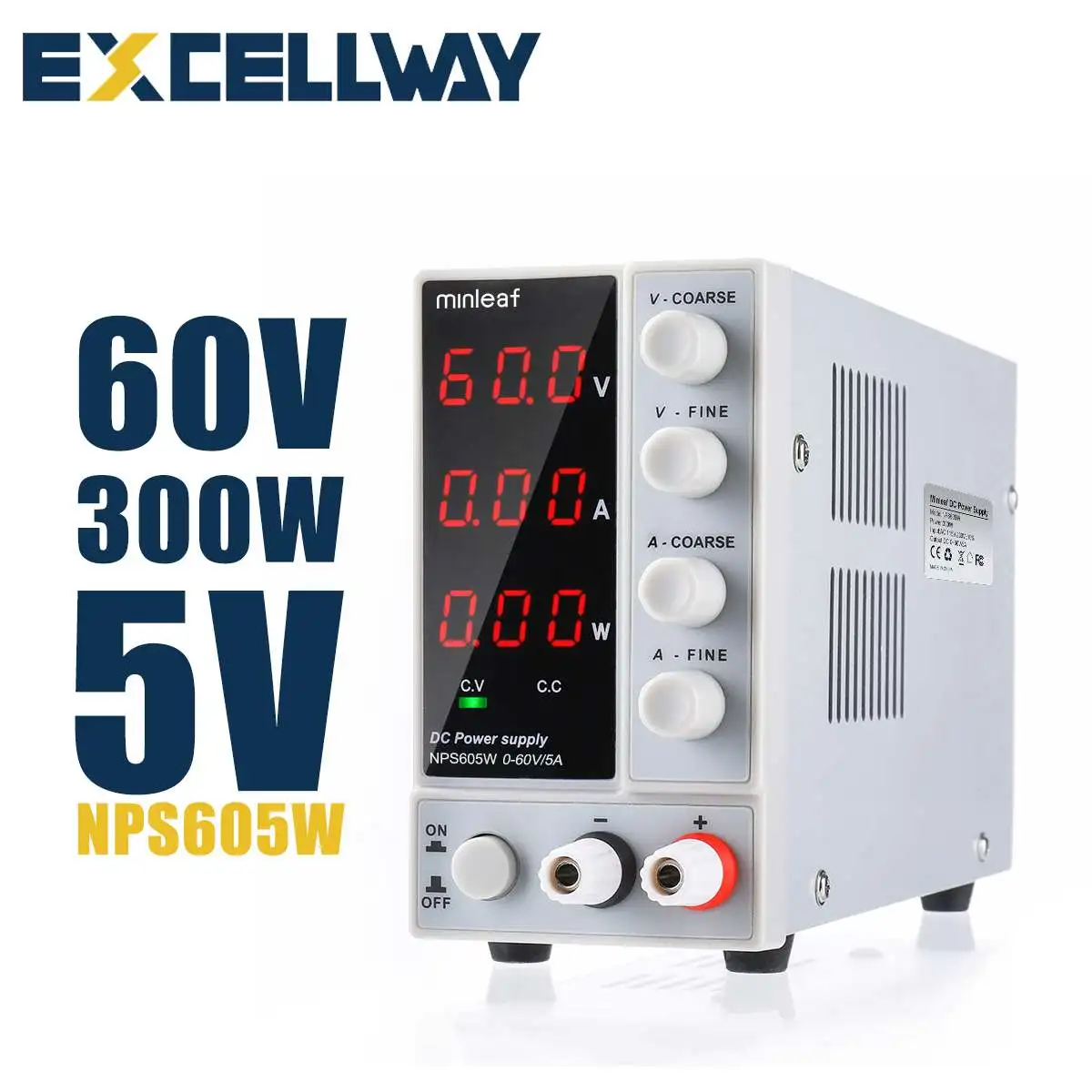 NPS605W USB DC Regulated Lab Power Supply Adjustable 60V 5A Laboratory 60V 5A Voltage Regulator Stabilizer Bench Source DIY
NPS605W USB DC Regulated Lab Power Supply Adjustable 60V 5A Laboratory 60V 5A Voltage Regulator Stabilizer Bench Source DIY