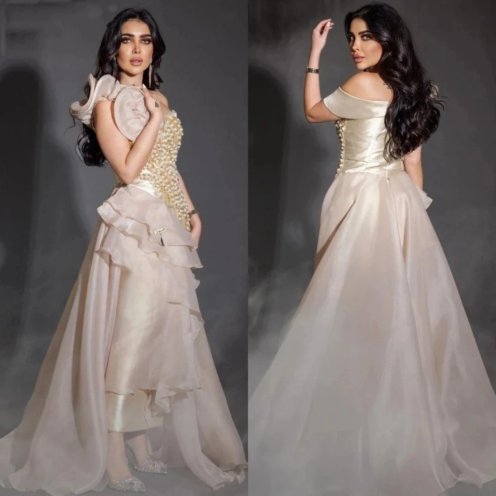 Customized Elegant Mermaid Prom Dresses Ruched Asymmetrical Beading Formal Occasion Gown Tulle One-Shoulder Flower Evening Dress
Customized Elegant Mermaid Prom Dresses Ruched Asymmetrical Beading Formal Occasion Gown Tulle One-Shoulder Flower Evening Dress