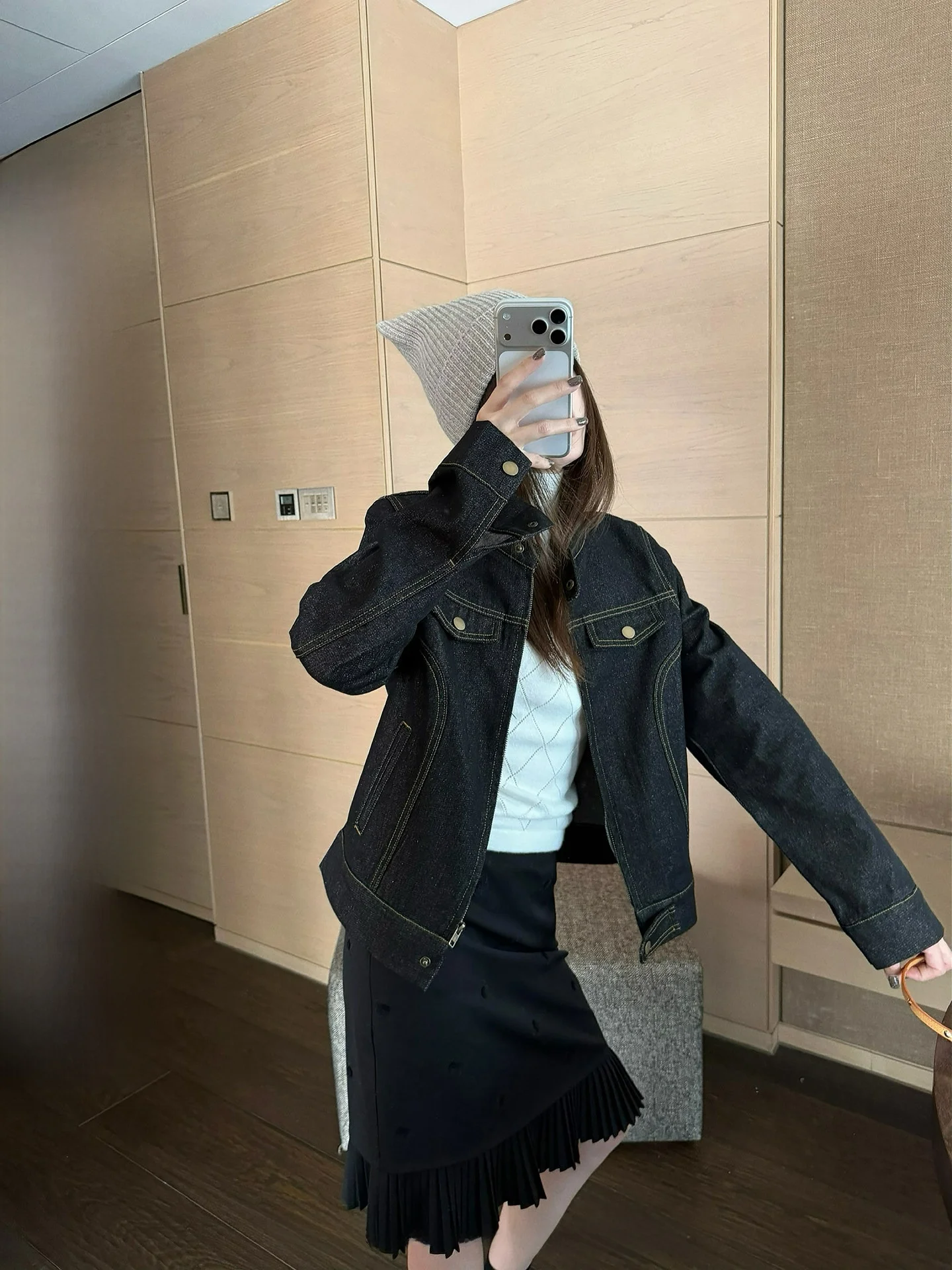 NingSi Basic Zipper Denim Jaet Women's Casual Loose Slimming Top Original Blue Spring Faion ort Outerwear
NingSi Basic Zipper Denim Jaet Women's Casual Loose Slimming Top Original Blue Spring Faion ort Outerwear