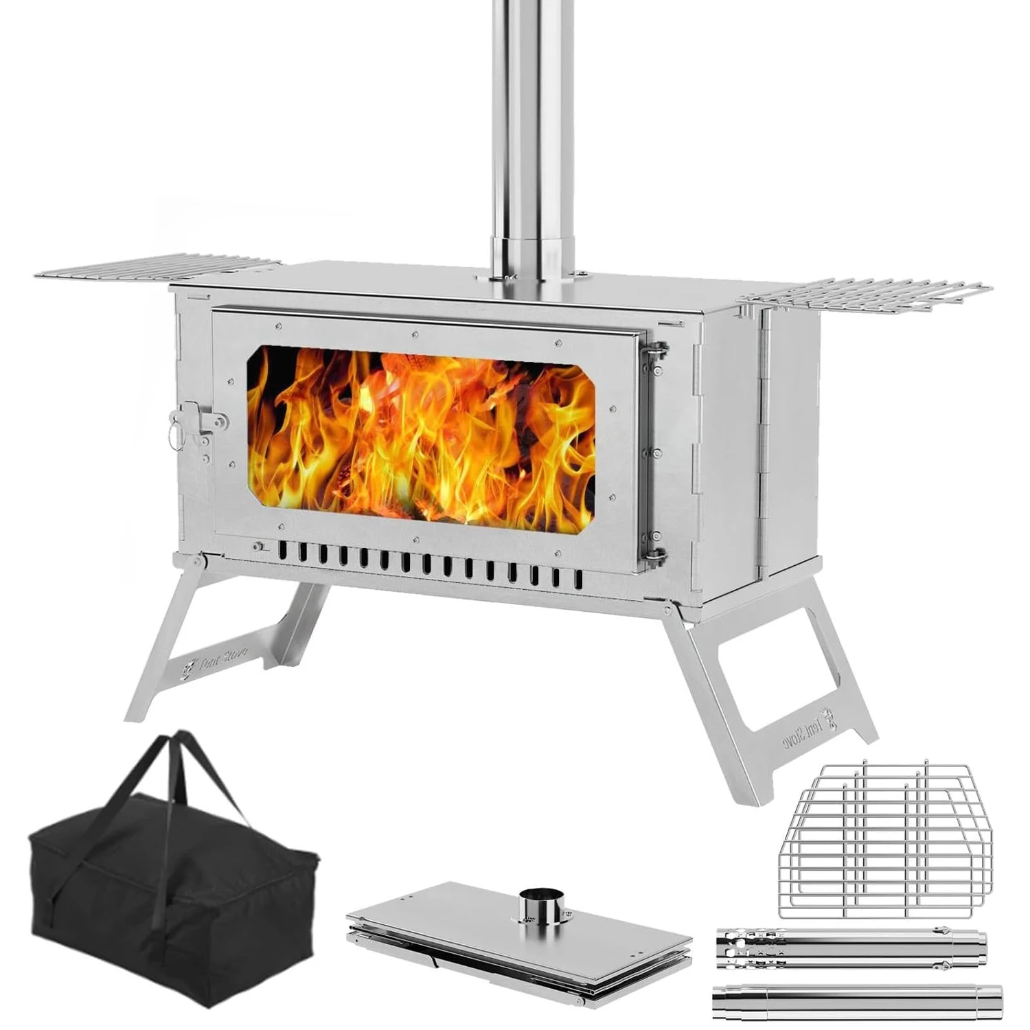 Hot Tent Stove, Wood Burning Stove, Portable Stainless Wood Stove with Cooking Grill,for Outdoor Camping Cooking and Heating
Hot Tent Stove, Wood Burning Stove, Portable Stainless Wood Stove with Cooking Grill,for Outdoor Camping Cooking and Heating