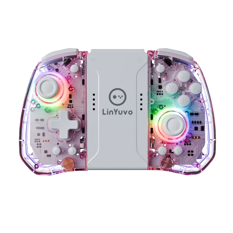 LinYuvo KS40 Transparent Style Wireless Joy-pad with 8 Color LED for Switch/NS OLED,Turbo Function Controller Joystick for Lite
LinYuvo KS40 Transparent Style Wireless Joy-pad with 8 Color LED for Switch/NS OLED,Turbo Function Controller Joystick for Lite
