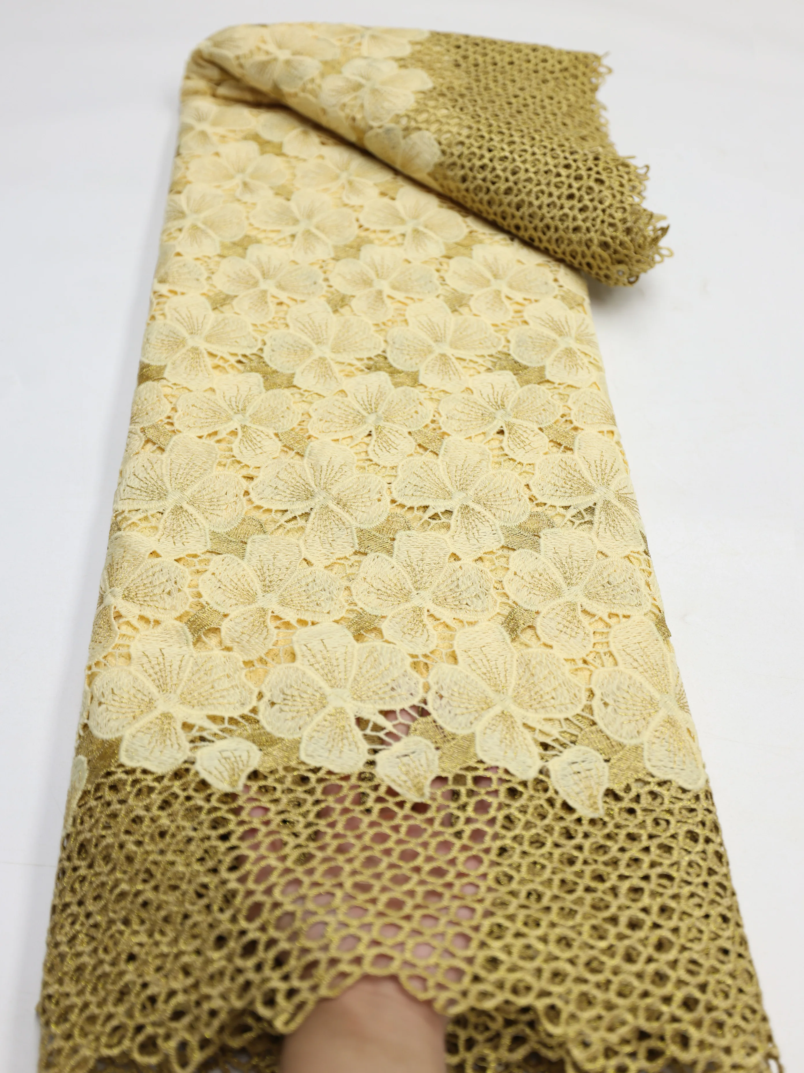 Exclusive Milk Silk Fabric with Clover Embroidery and Cutout Detail for High-Quality Sewing Craft Projects 2024 Dubai Collection
Exclusive Milk Silk Fabric with Clover Embroidery and Cutout Detail for High-Quality Sewing Craft Projects 2024 Dubai Collection