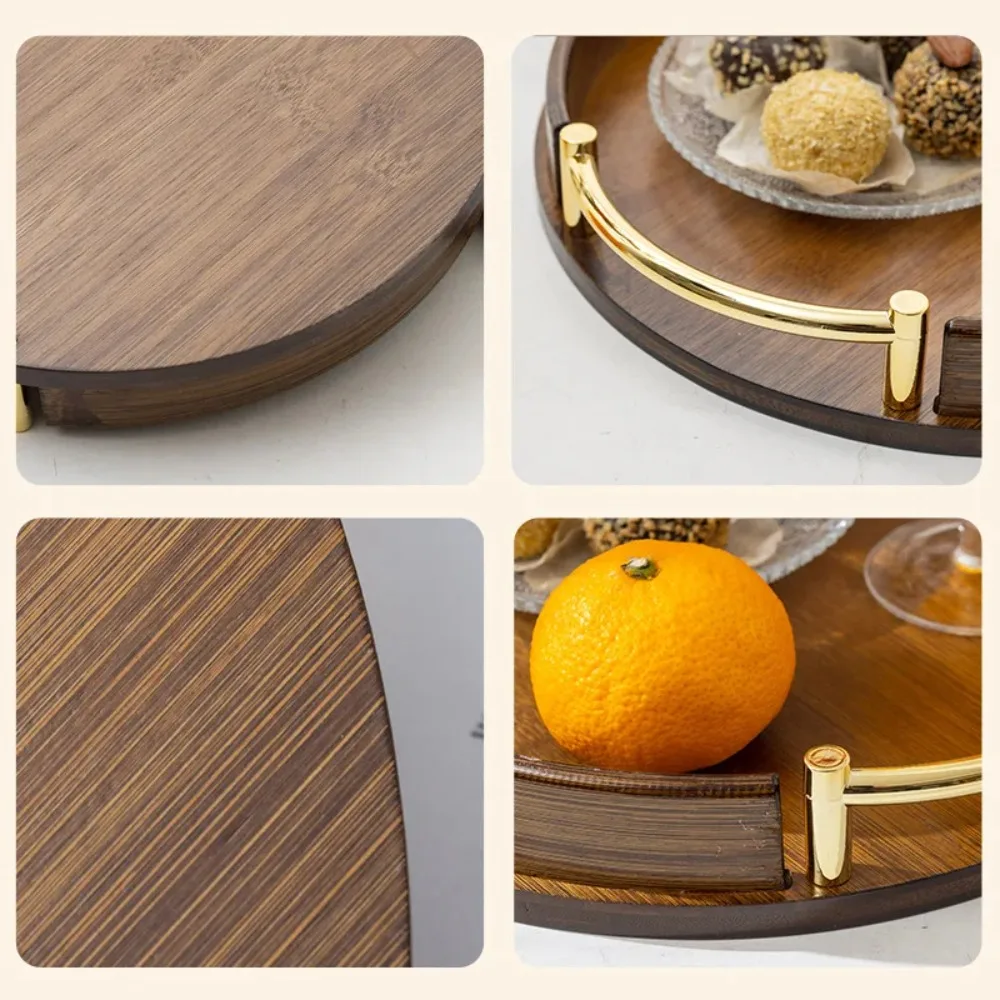 Practical Bamboo Light Luxury Tea Set Tray Simple Style Round Breakfast Tray with Handle Vintage Fruit Tray Restaurant
Practical Bamboo Light Luxury Tea Set Tray Simple Style Round Breakfast Tray with Handle Vintage Fruit Tray Restaurant