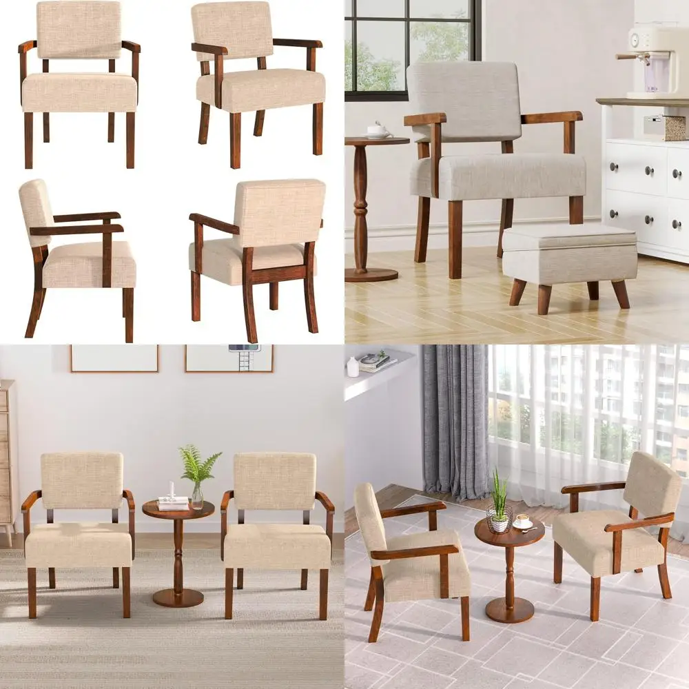 2-Piece Beige Accent Chair Set with Table, Comfortable Living Room Seating for Home, Bedroom, or Waiting Area
2-Piece Beige Accent Chair Set with Table, Comfortable Living Room Seating for Home, Bedroom, or Waiting Area