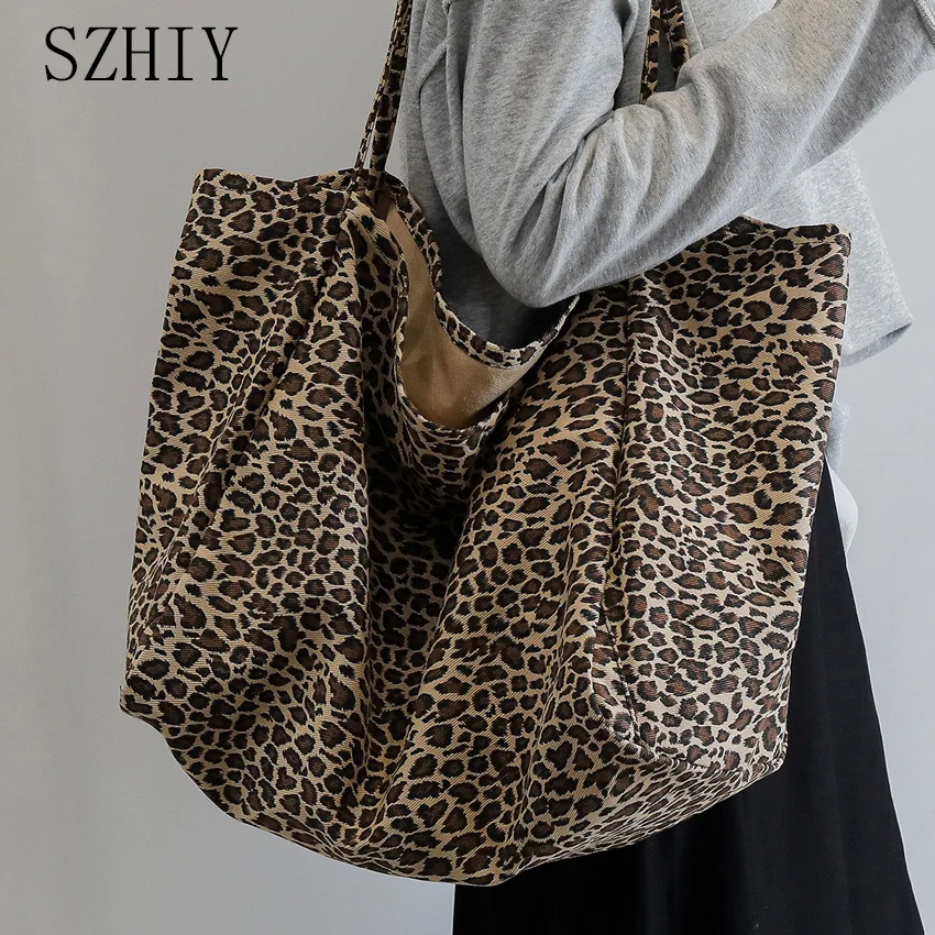 Large Capacity Canvas Bag Women Tote Luxurious Designer Leopard Print Shopping Pocket Travel Item Storage Soft Big Shoulder Bag
Large Capacity Canvas Bag Women Tote Luxurious Designer Leopard Print Shopping Pocket Travel Item Storage Soft Big Shoulder Bag