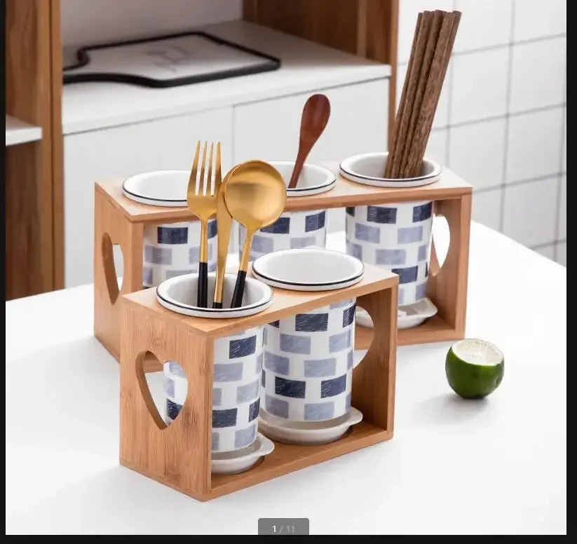 Ceramic Chopsticks Holder Kitchen Storage Container Cutlery Box Drain Rack Knife Fork and Spoon Shelf Organizer Chopstick Cage
Ceramic Chopsticks Holder Kitchen Storage Container Cutlery Box Drain Rack Knife Fork and Spoon Shelf Organizer Chopstick Cage