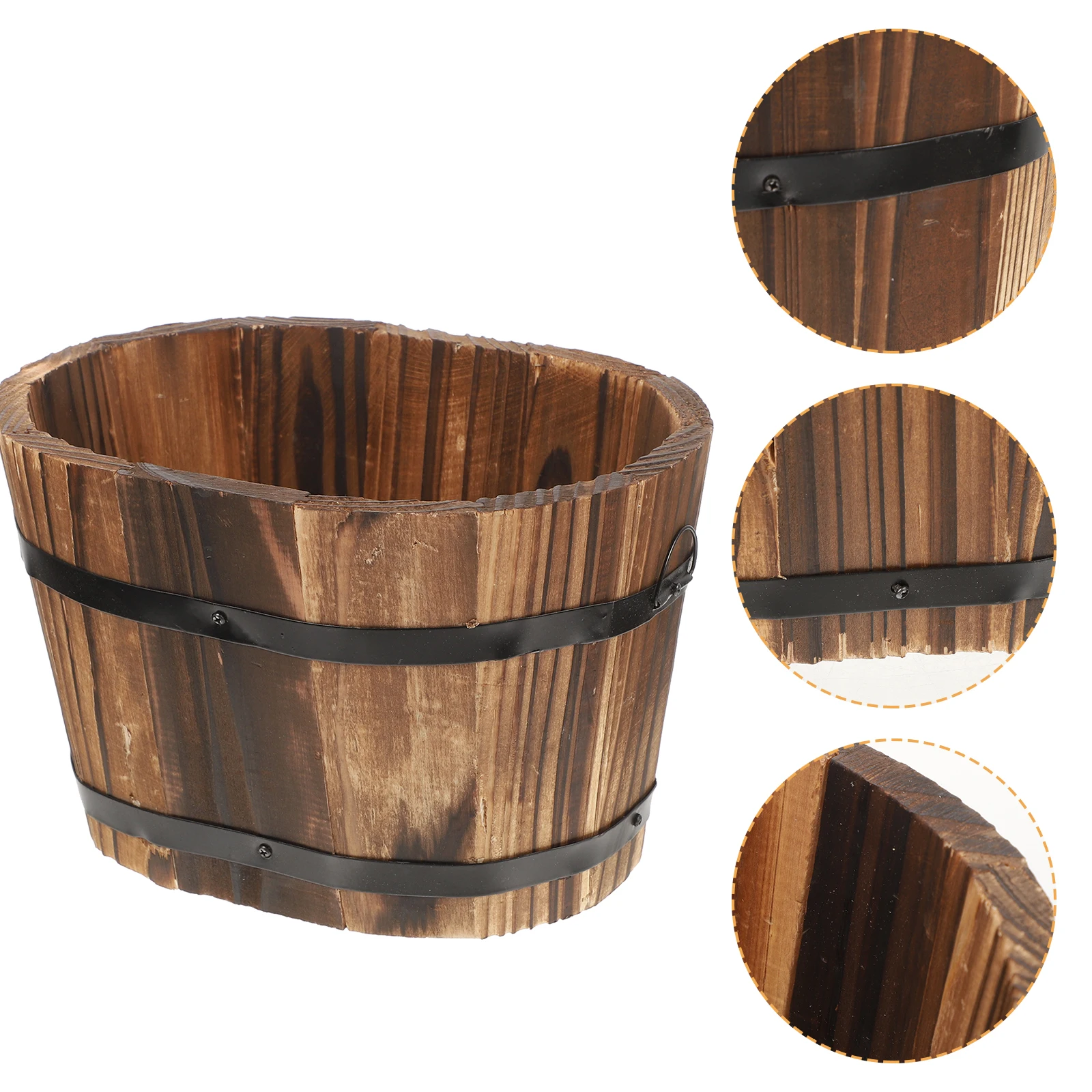Rustic Vintage Wooden Flower Pot Medium Oval Size Planter Box for Succulents Cactus Herbs Garden Balcony Decor
Rustic Vintage Wooden Flower Pot Medium Oval Size Planter Box for Succulents Cactus Herbs Garden Balcony Decor