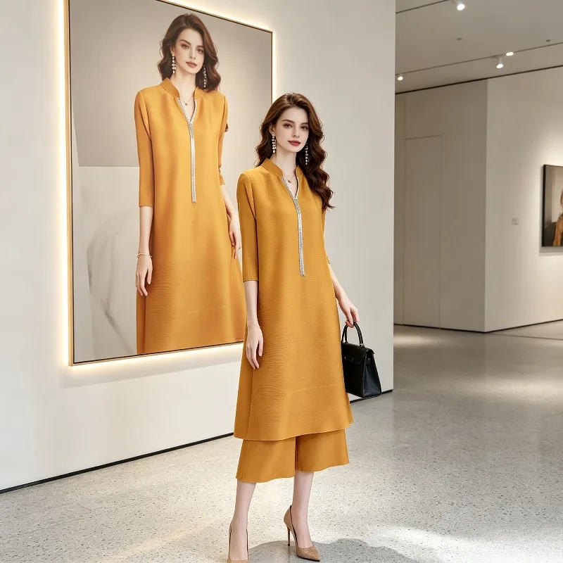 Miyake Pleated Spring Summer Original Casual Fashion Set 2026 New Pleated Stylish Elegant Plus Size Women's Two-Piece Set Pleat
Miyake Pleated Spring Summer Original Casual Fashion Set 2026 New Pleated Stylish Elegant Plus Size Women's Two-Piece Set Pleat