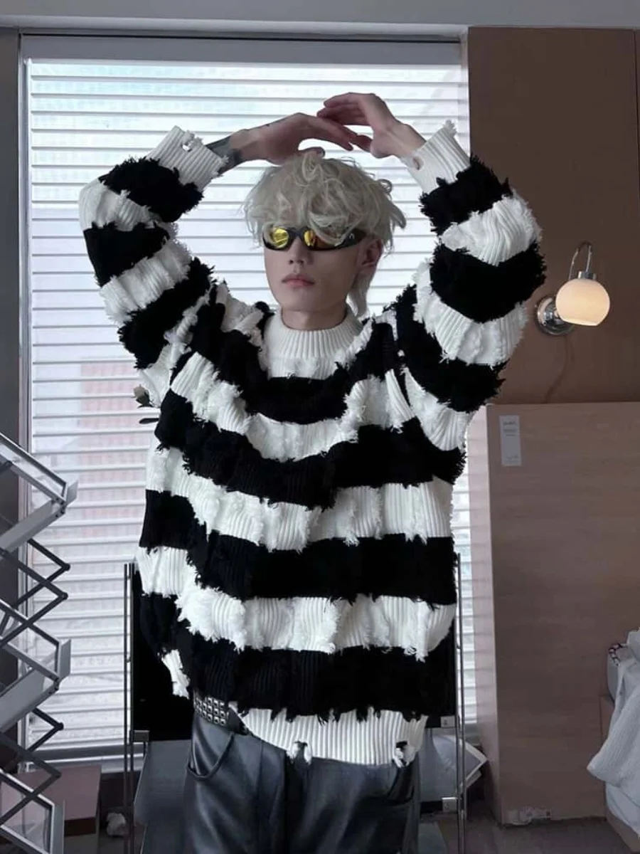 American Retro Striped Sweater Jaet Men's Trendy Design Vintage Aalyptic Tassel Knitted irt Faionable Loose Fit Long...
American Retro Striped Sweater Jaet Men's Trendy Design Vintage Aalyptic Tassel Knitted irt Faionable Loose Fit Long...