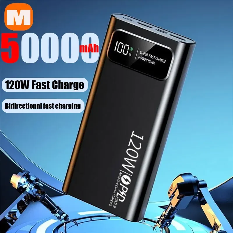 120W Super Fast Charging Power Bank 50000mAh Large Capacity Mobile Powerbank for Huawei Apple Xiaomi Samsung 2024 New
120W Super Fast Charging Power Bank 50000mAh Large Capacity Mobile Powerbank for Huawei Apple Xiaomi Samsung 2024 New