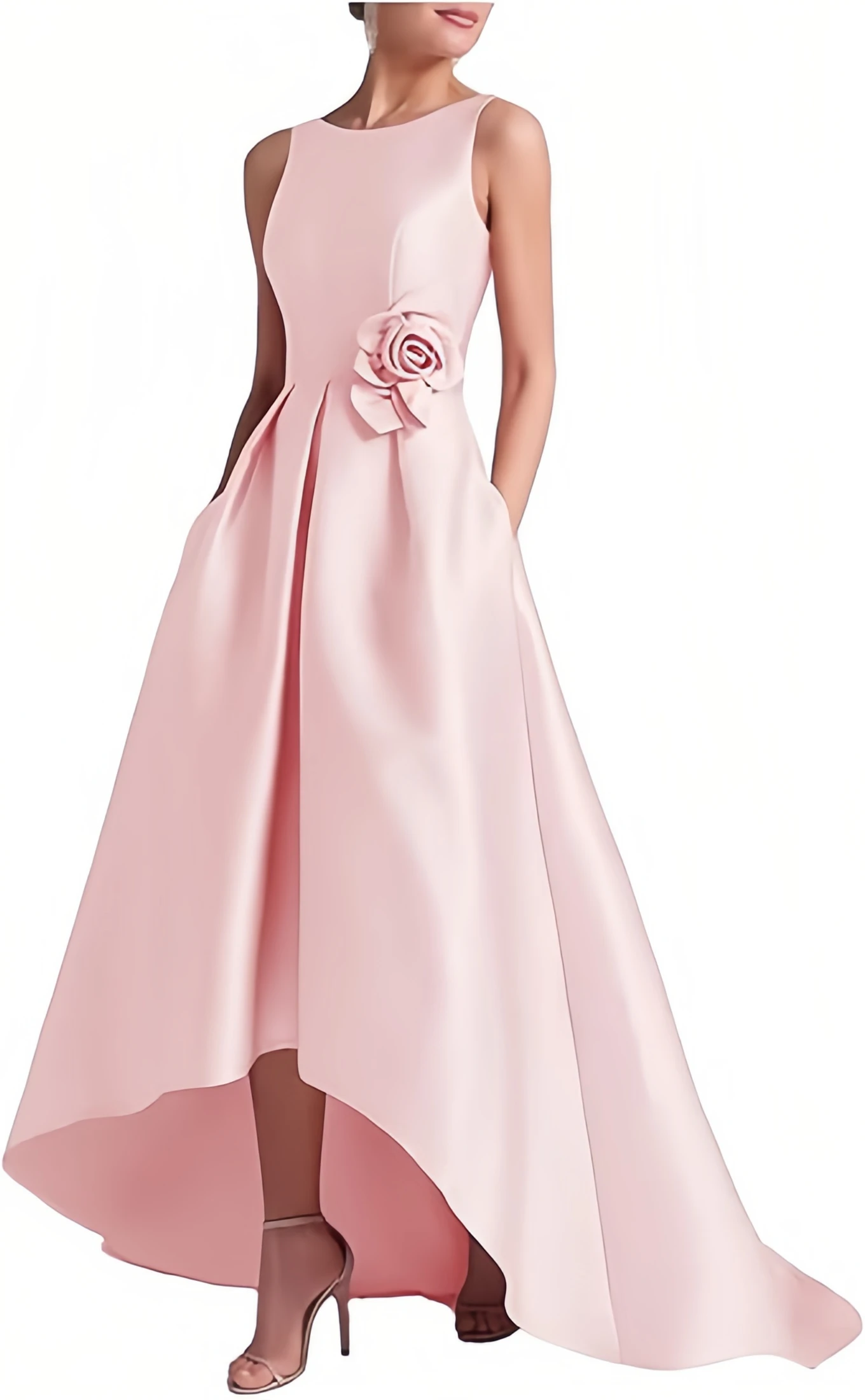 Satin Hi-Low Mother of The Bride Dresses Crew Neck Formal Dress A Line Elegance Wedding Guest Dress with Pockets
Satin Hi-Low Mother of The Bride Dresses Crew Neck Formal Dress A Line Elegance Wedding Guest Dress with Pockets