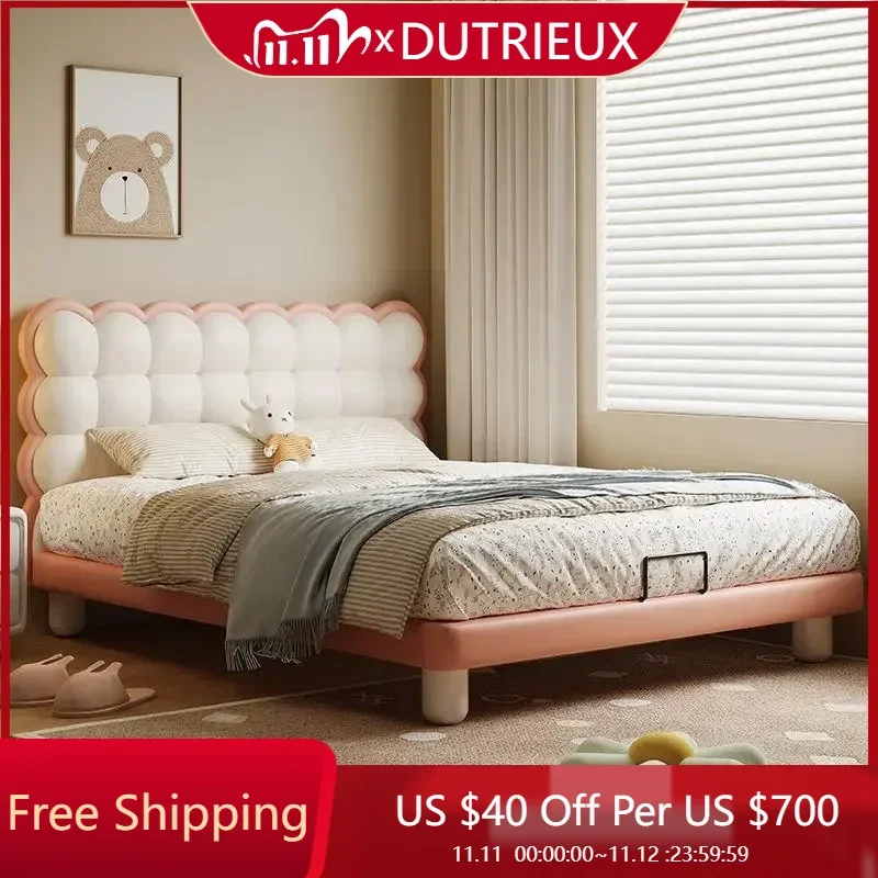 White Cream Bed Soft Comfortable Space Saving Floating Design Double King Size Bed Princess Camas De Casal Trendy Furniture
White Cream Bed Soft Comfortable Space Saving Floating Design Double King Size Bed Princess Camas De Casal Trendy Furniture